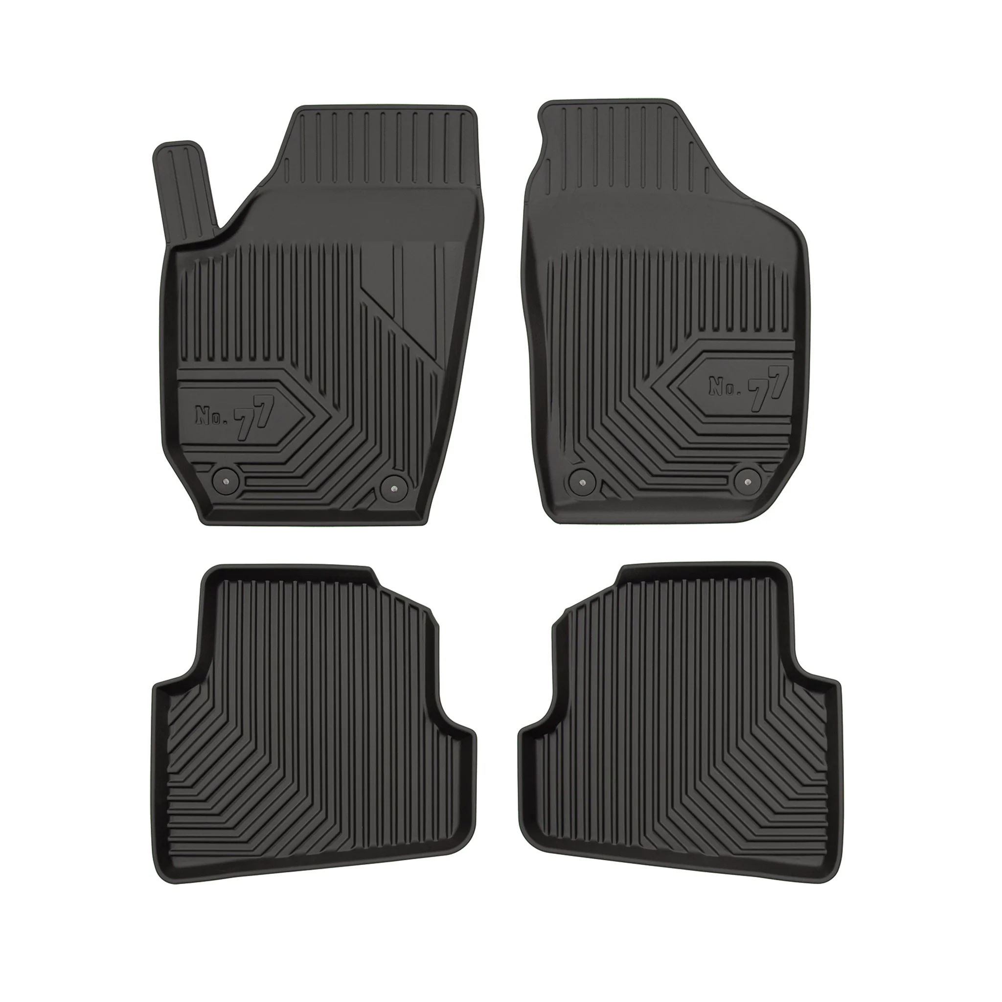 Fußmatten Gummimatten No.77 für Seat Cordoba II 2002-2009 TPE Schwarz 4 tlg
