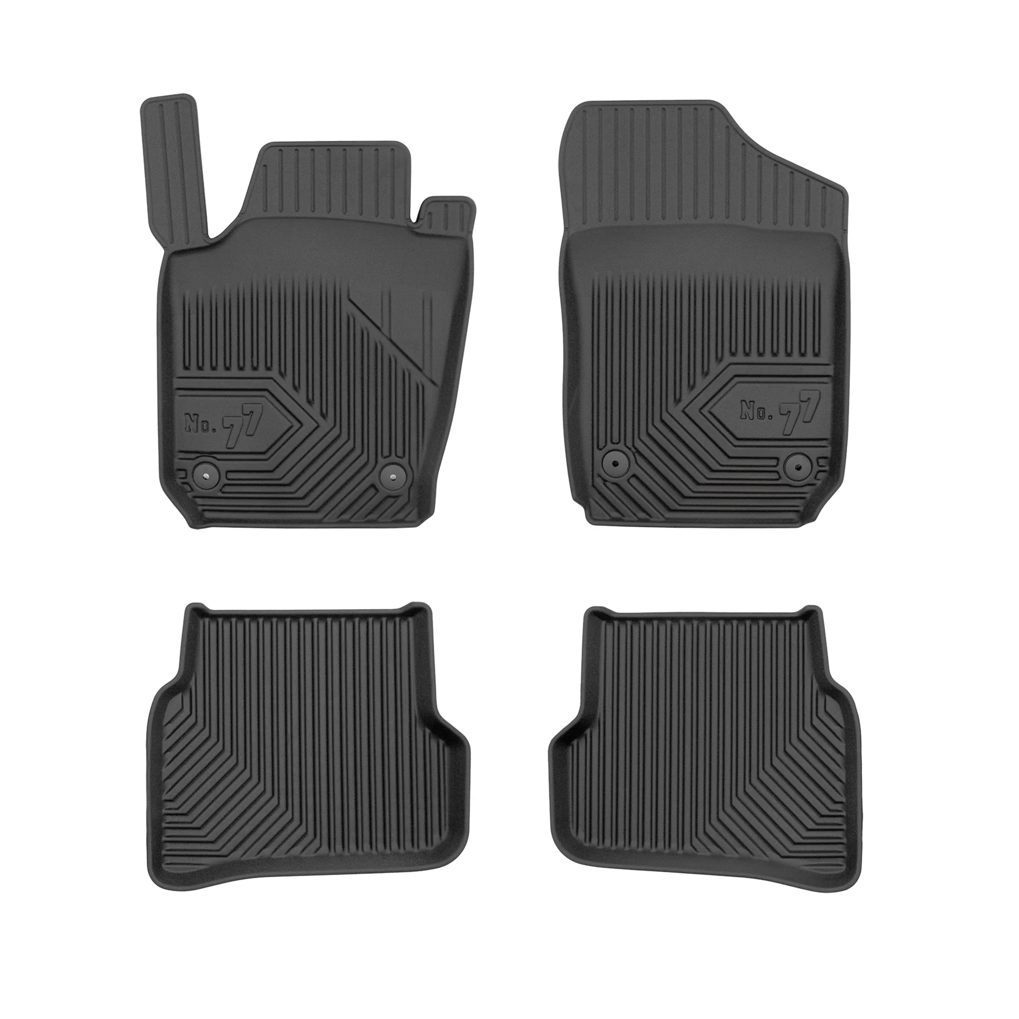 Fußmatten Gummimatten No.77 für Seat Ibiza IV 2008-2017 TPE Schwarz 4 Teile