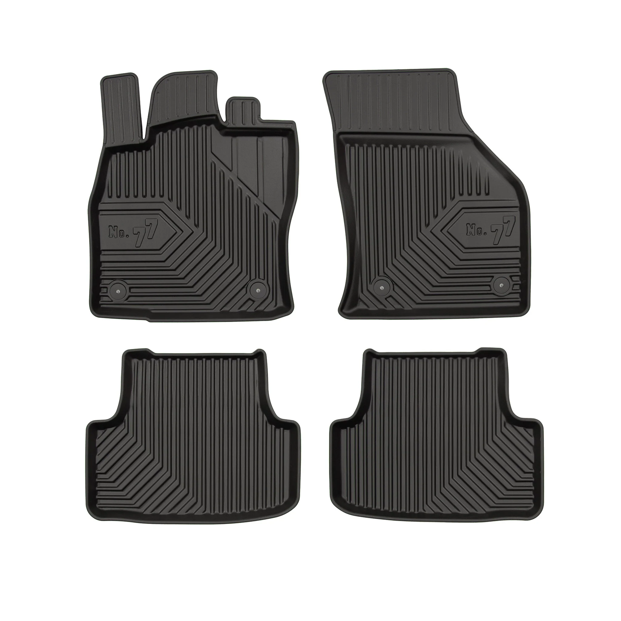 Fußmatten Gummimatten No.77 für Seat Leon III 2012-2020 TPE Schwarz 4 Teile