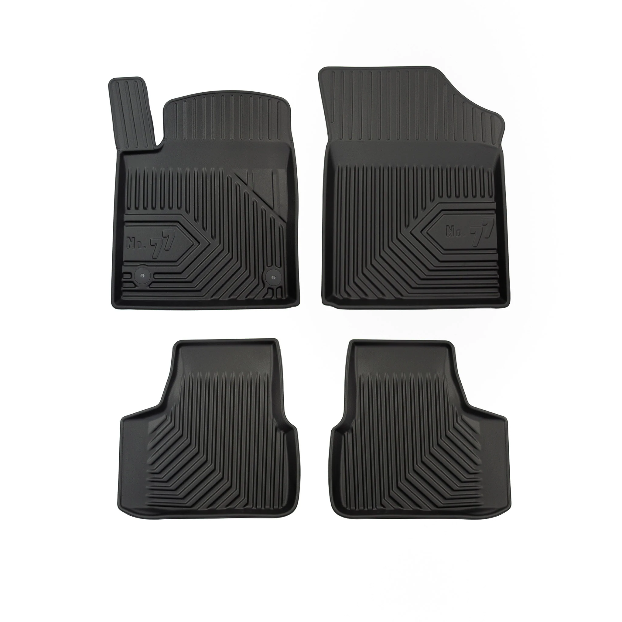 Fußmatten Gummimatten No.77 für Seat Mii 2011-2019 TPE Gummi Schwarz 4 Teile