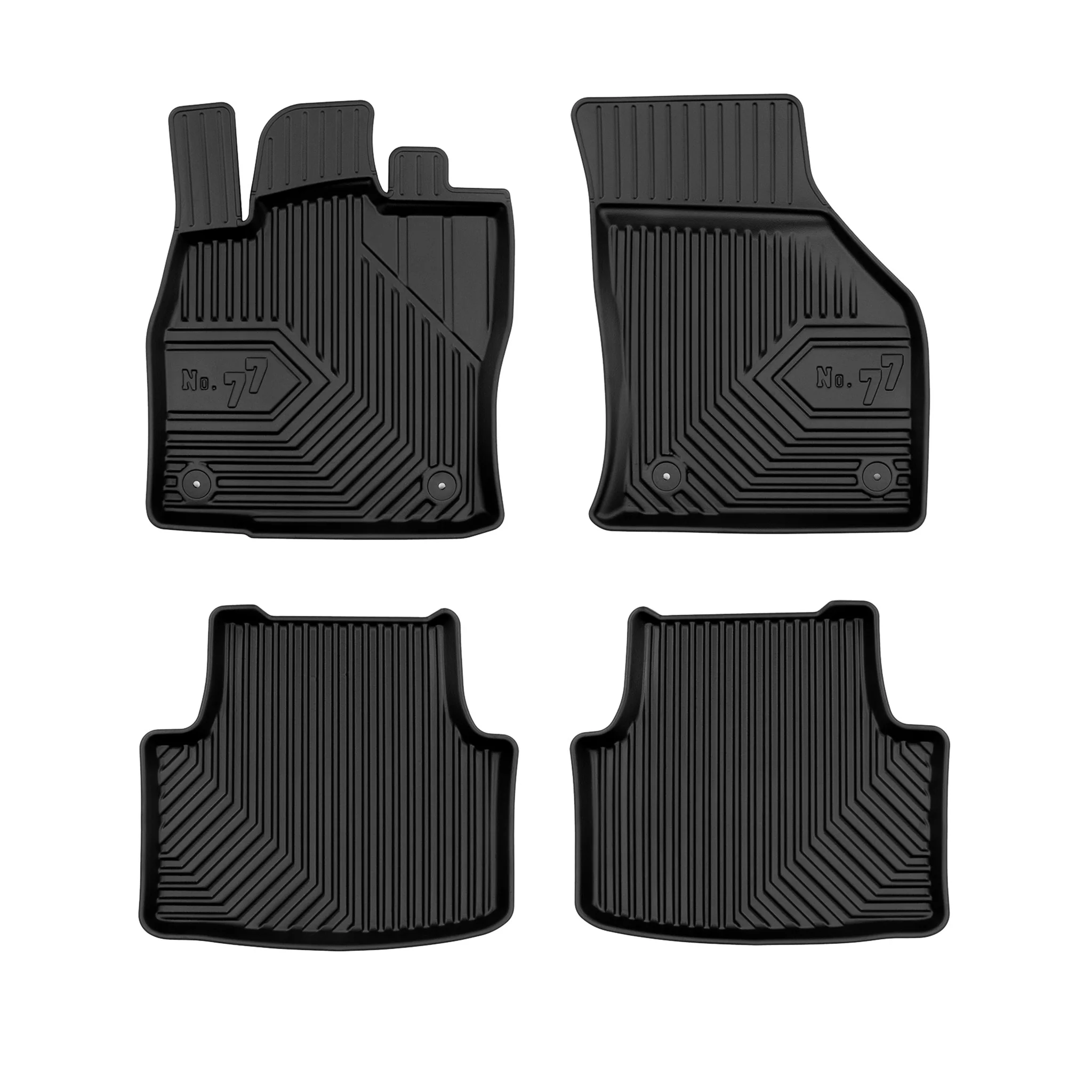Fußmatten Gummimatten No.77 für Skoda Octavia III 2012-2019 TPE Schwarz 4 Teile