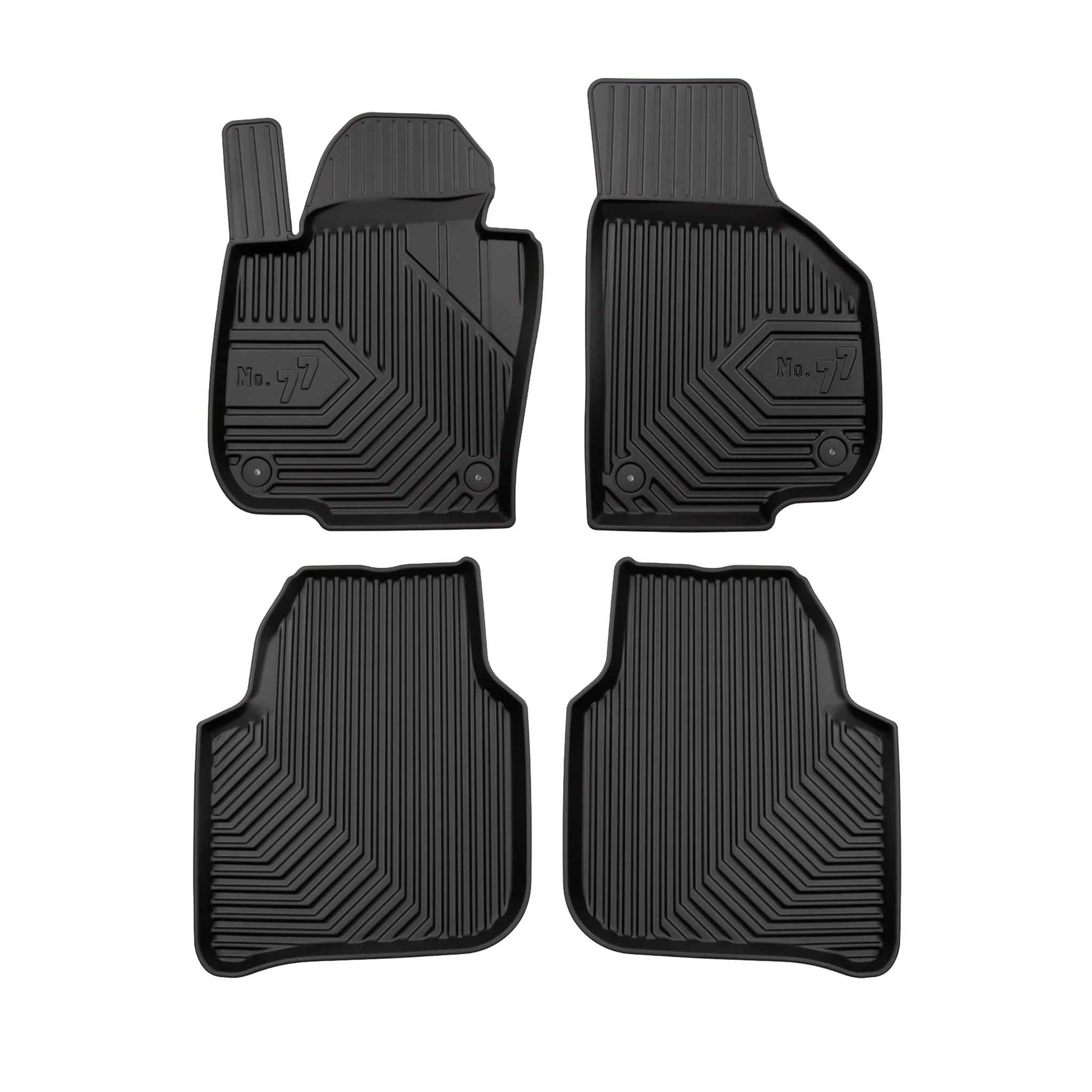 Fußmatten Gummimatten No.77 für Skoda Superb II 2008-2015 TPE Schwarz 4 Teile