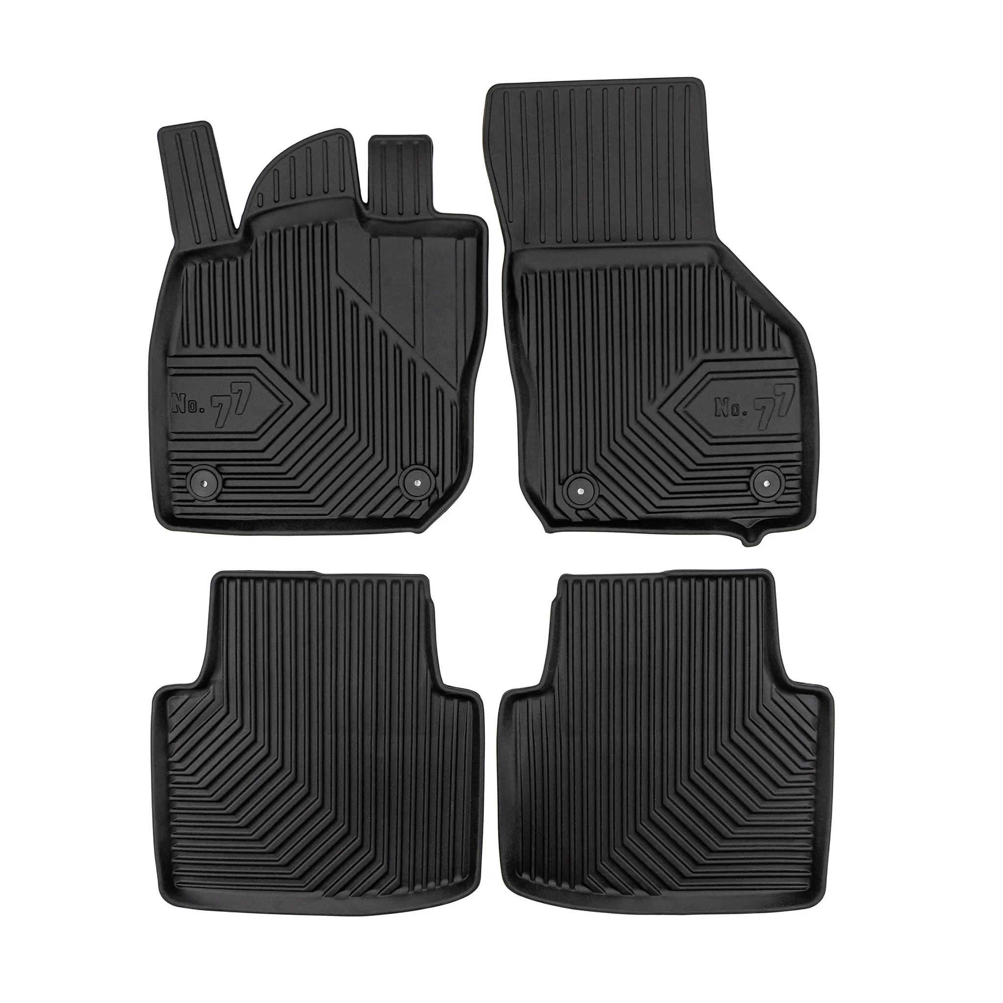 Fußmatten Gummimatten No.77 für Skoda Superb IV 2024-2026 TPE Schwarz 4 tlg