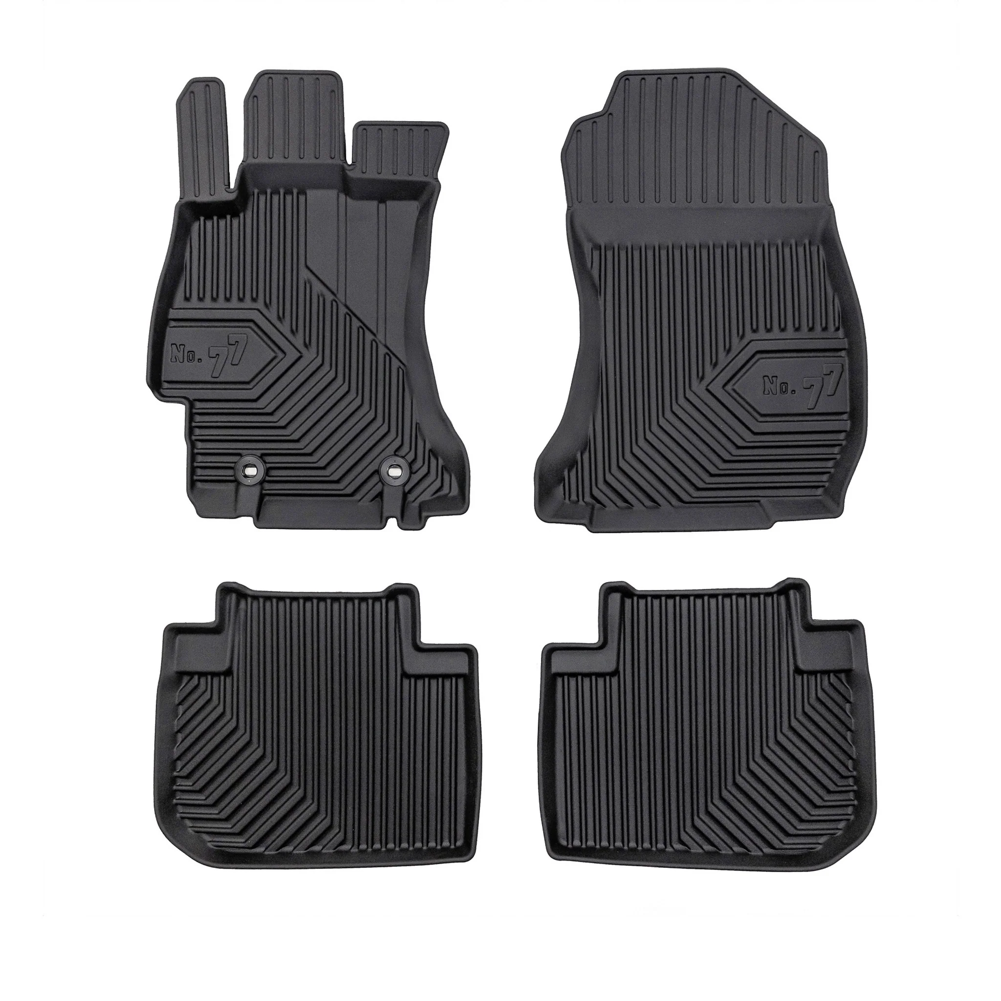 Fußmatten Gummimatten No.77 für Subaru Forester IV 2013-2018 TPE Schwarz 3 tlg