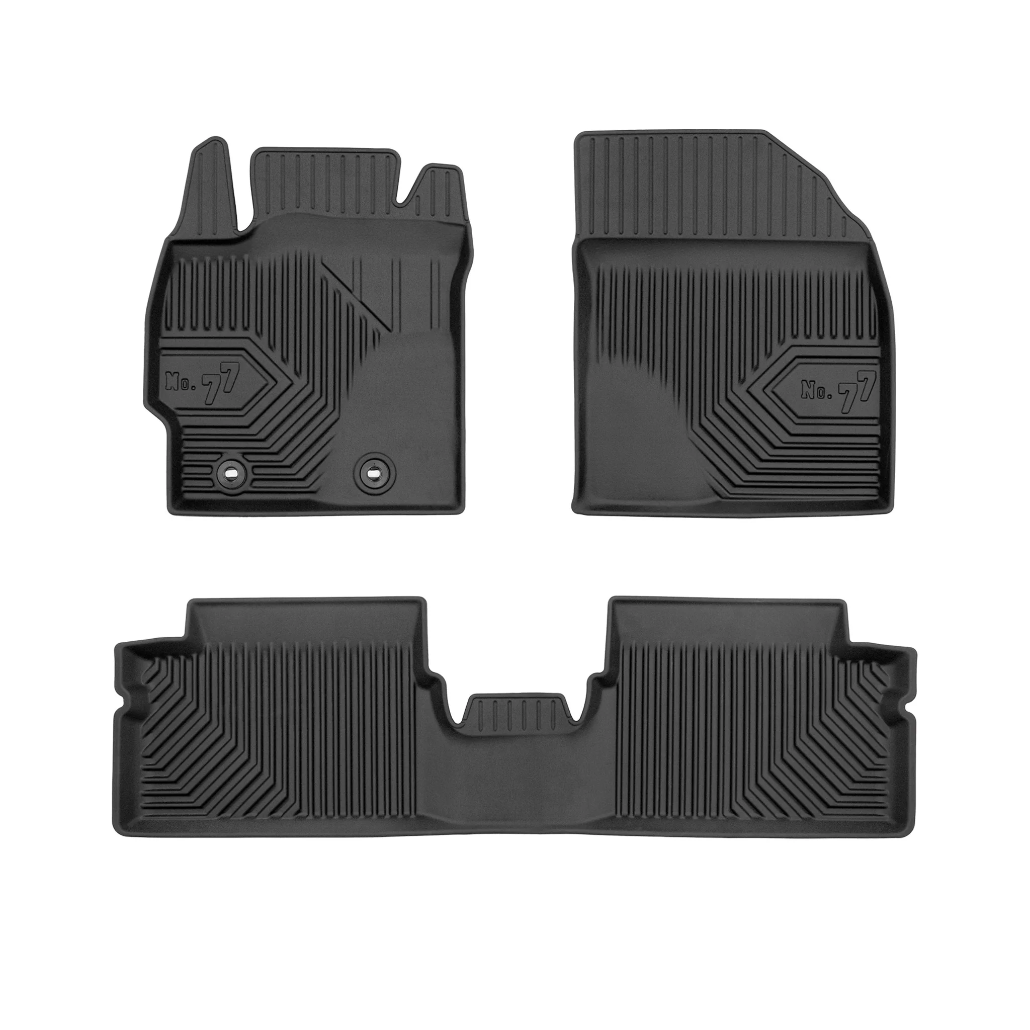 Fußmatten Gummimatten No.77 für Toyota Auris I 2006-2012 TPE Schwarz 3 teile