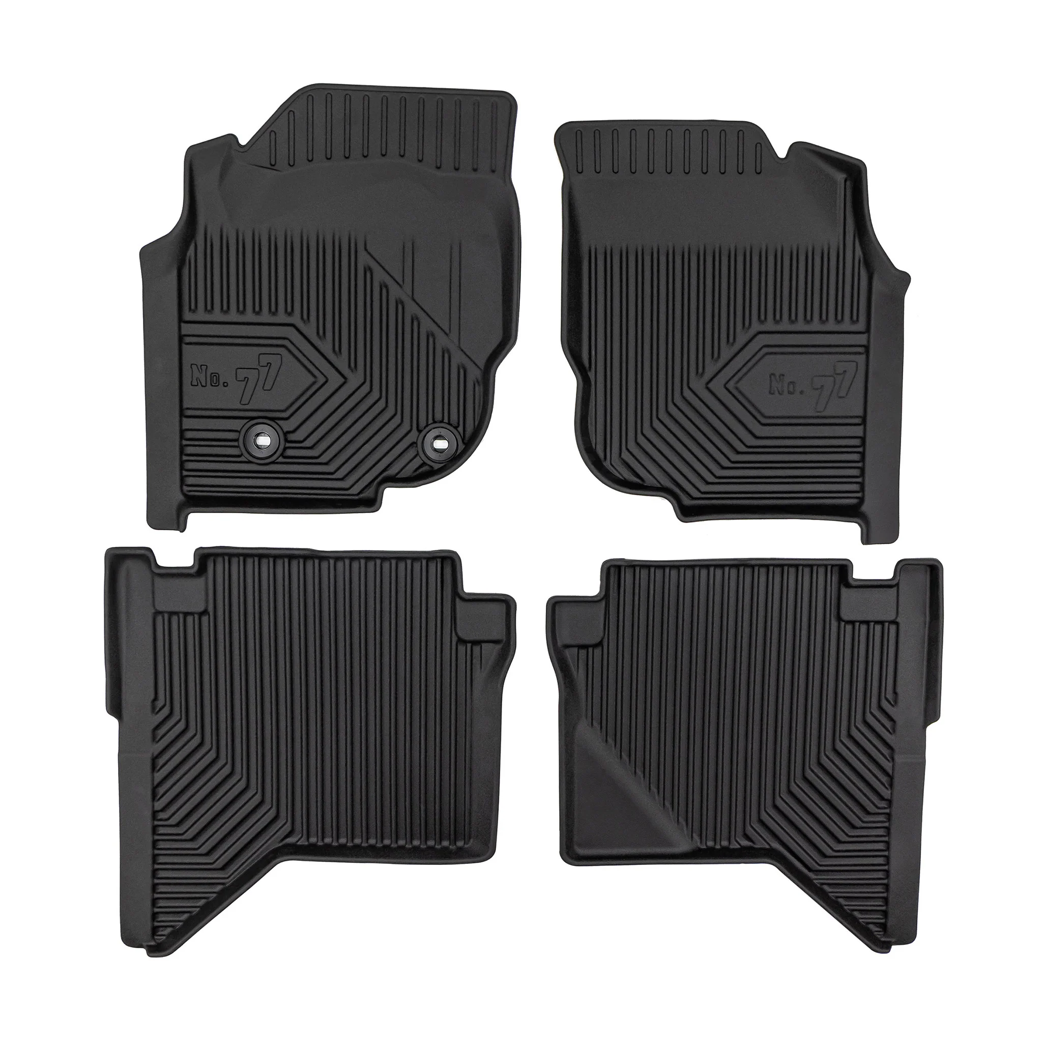 Fußmatten Gummimatten No.77 für Toyota Hilux VII 2005-2015 TPE Schwarz 4 tlg