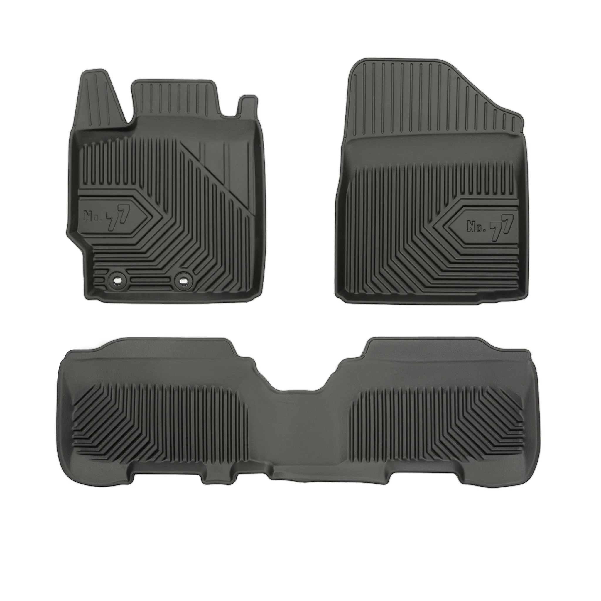 Fußmatten Gummimatten No.77 für Toyota Yaris II 2005-2011 TPE Schwarz 3 tlg