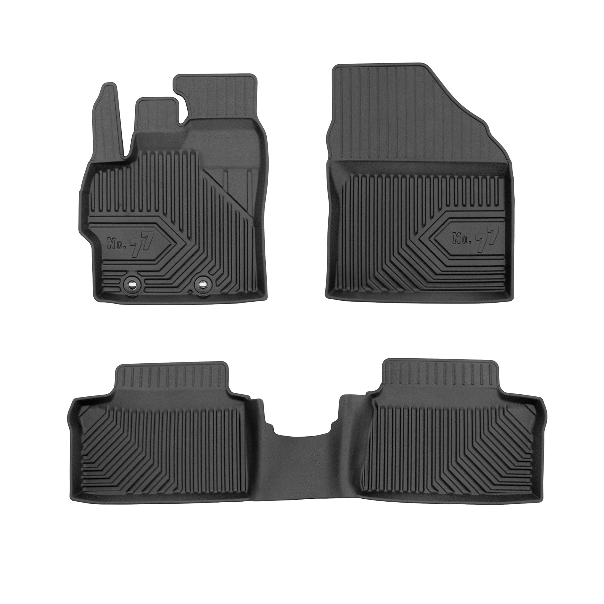 Fußmatten Gummimatten No.77 für Toyota Yaris IV 2020-2026 TPE Schwarz 3 tlg