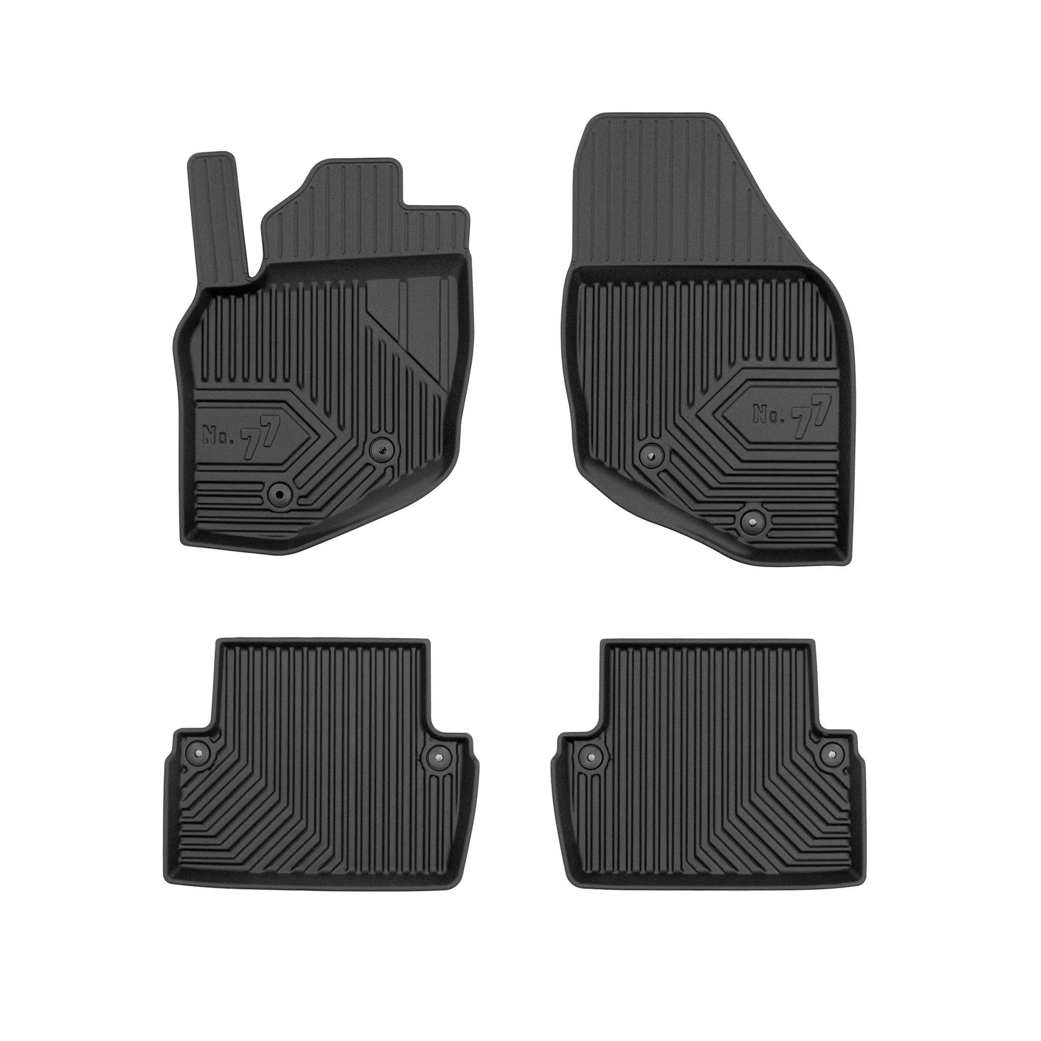Fußmatten Gummimatten No.77 für Volvo XC70 I 2000-2007 TPE Gummi Schwarz 4 tlg