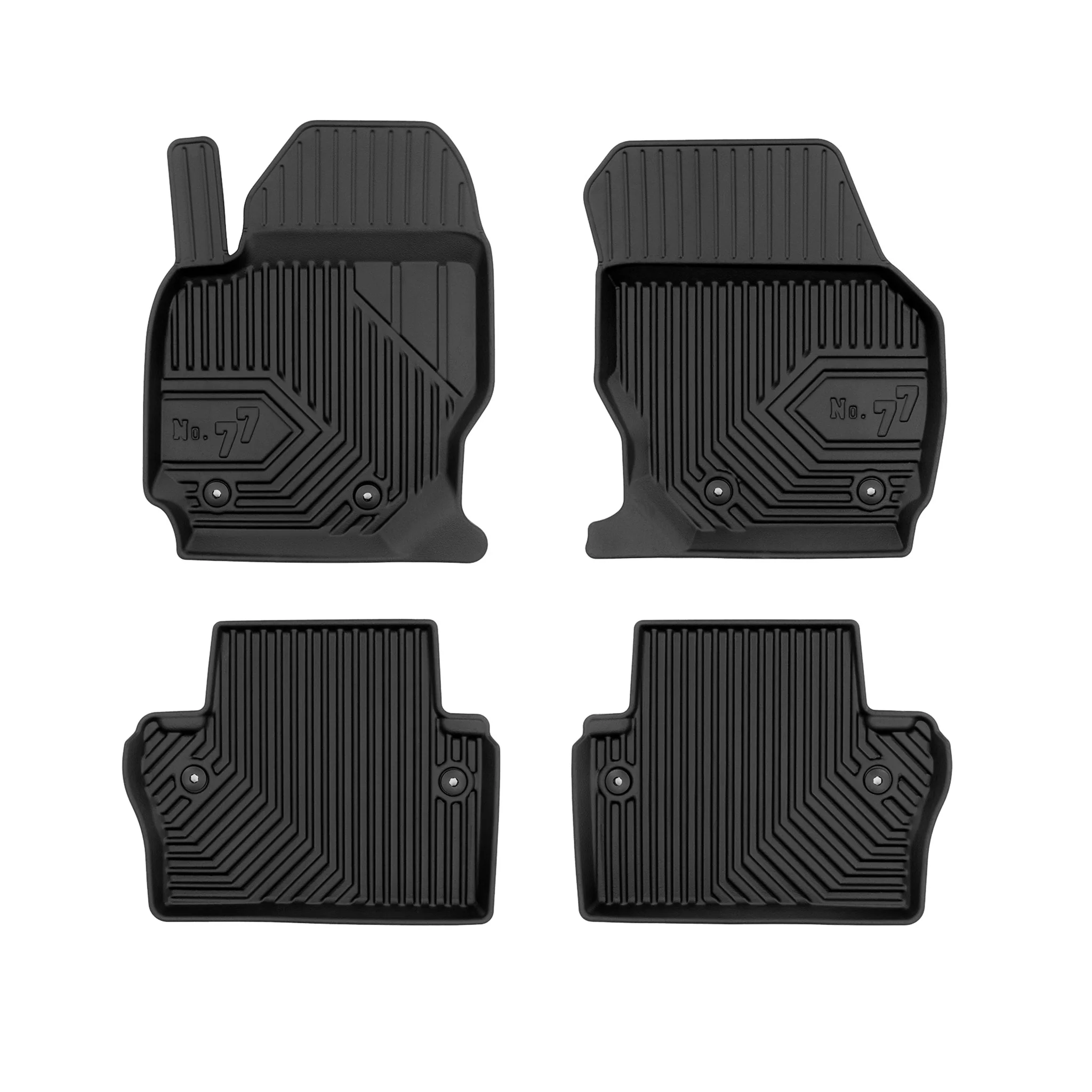 Fußmatten Gummimatten No.77 für Volvo XC70 II 2014-2016 TPE Gummi Schwarz 4 tlg