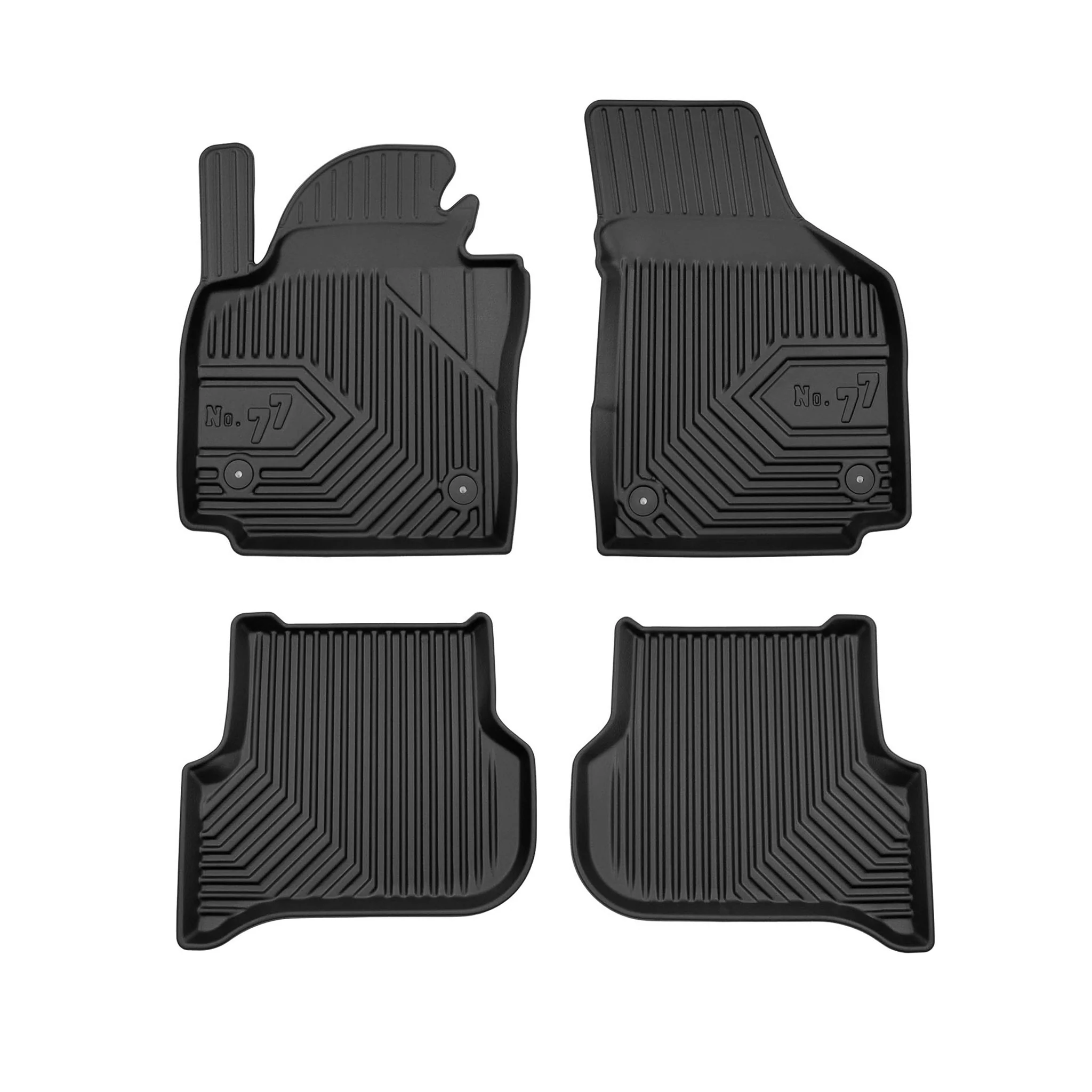 Fußmatten Gummimatten No.77 für VW Golf Plus 2005-2014 TPE Schwarz 4 Teile