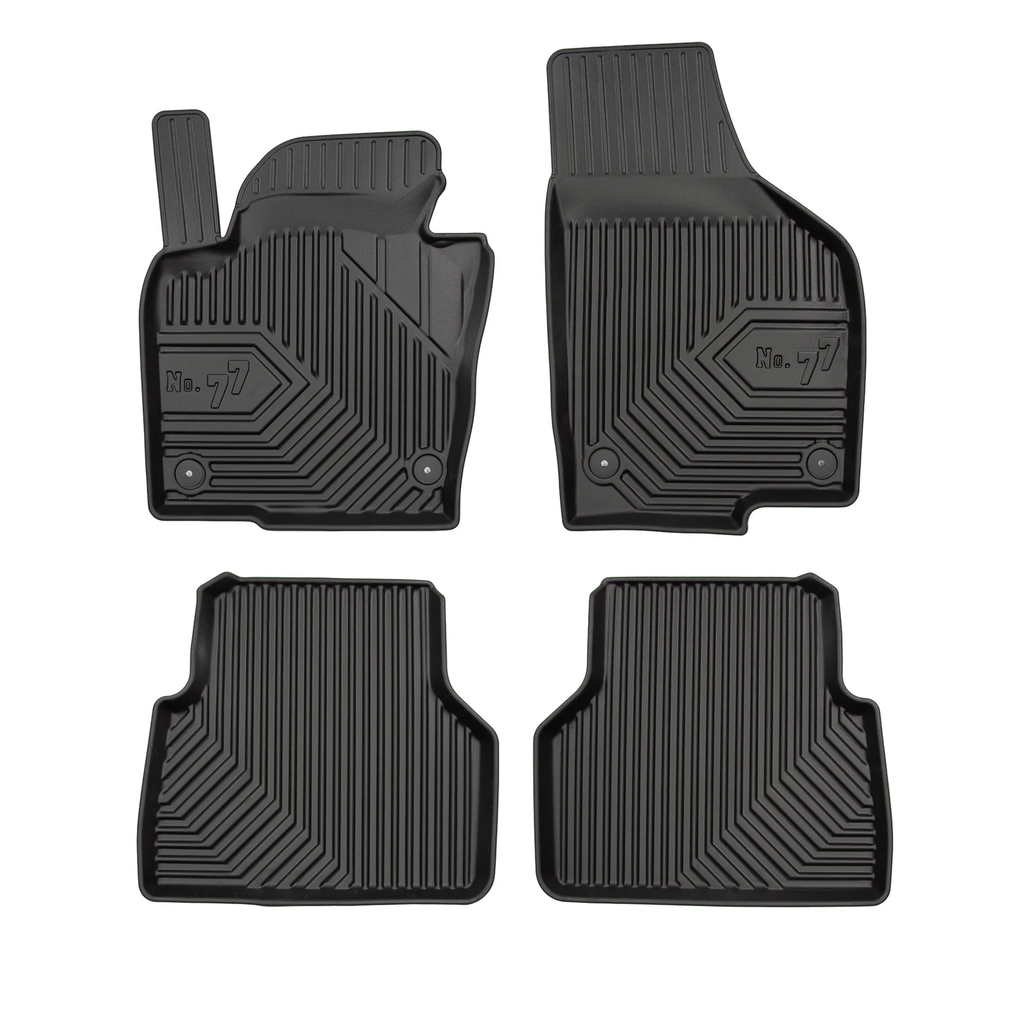 Fußmatten Gummimatten No.77 für VW Tiguan I 2007-2016 TPE Gummi Schwarz 4 tlg