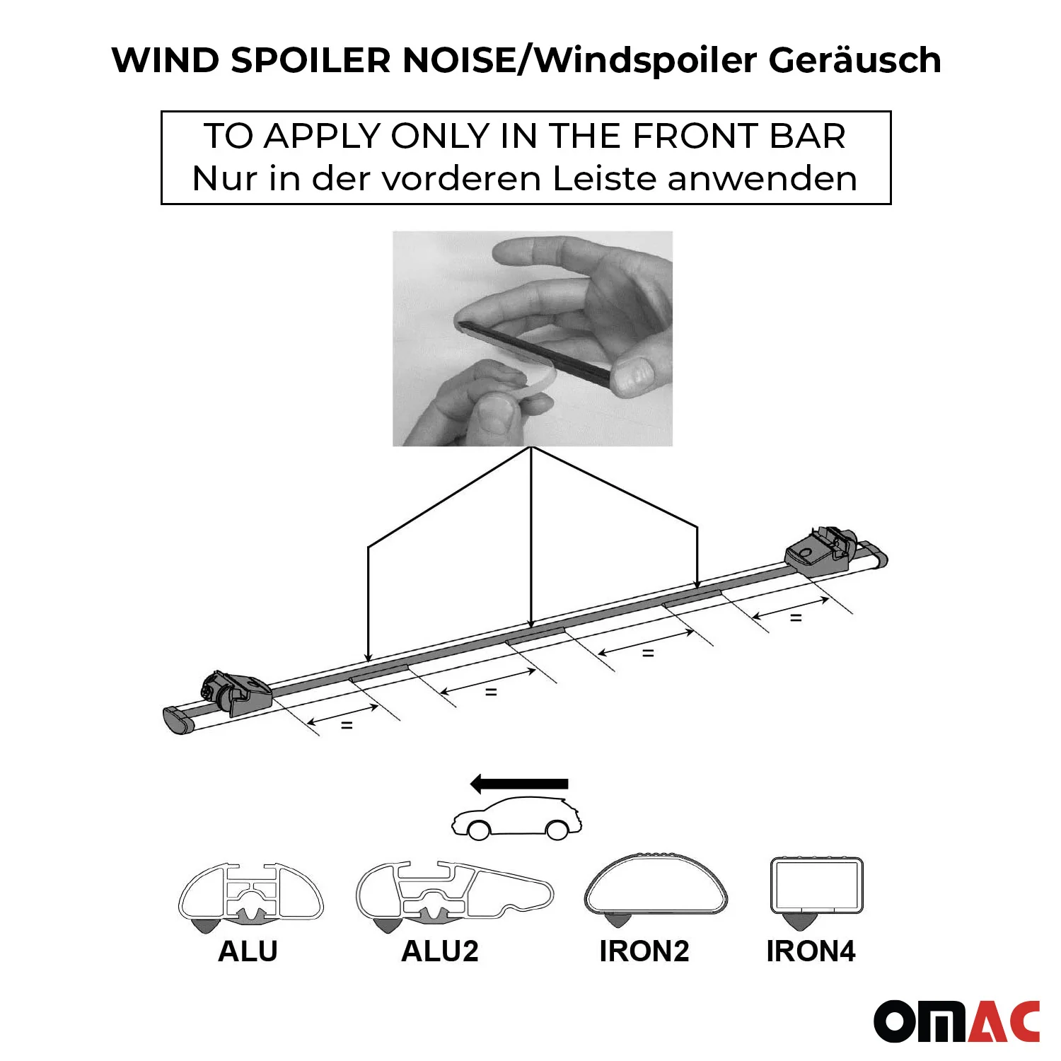 Geräuschreduzierung Spoiler Dachträger Windabweiser Fahrtwindgeräusch 3x - Image 4