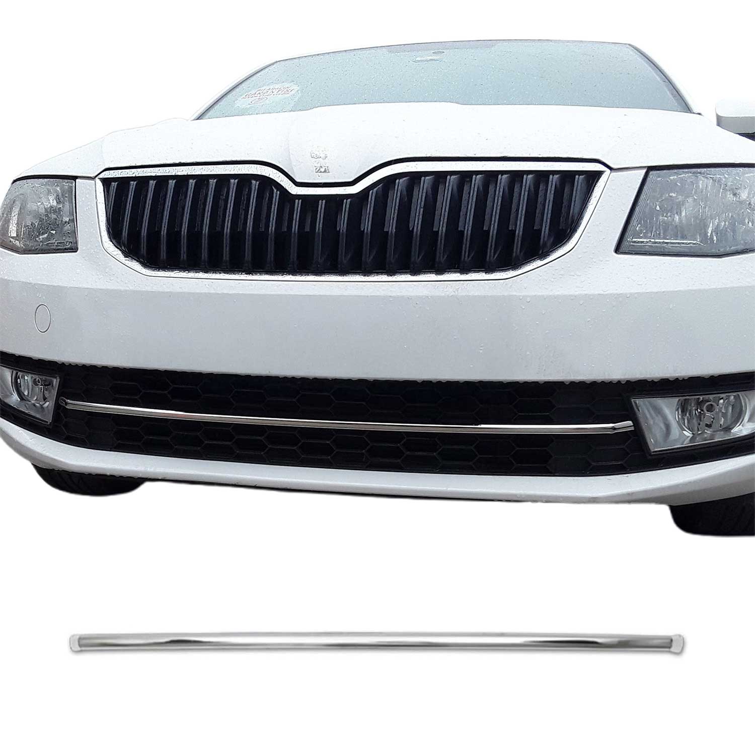Grillleiste Kühlergrill für Skoda Octavia 3 2013-2019 Frontgrill Edelstahl Chrom