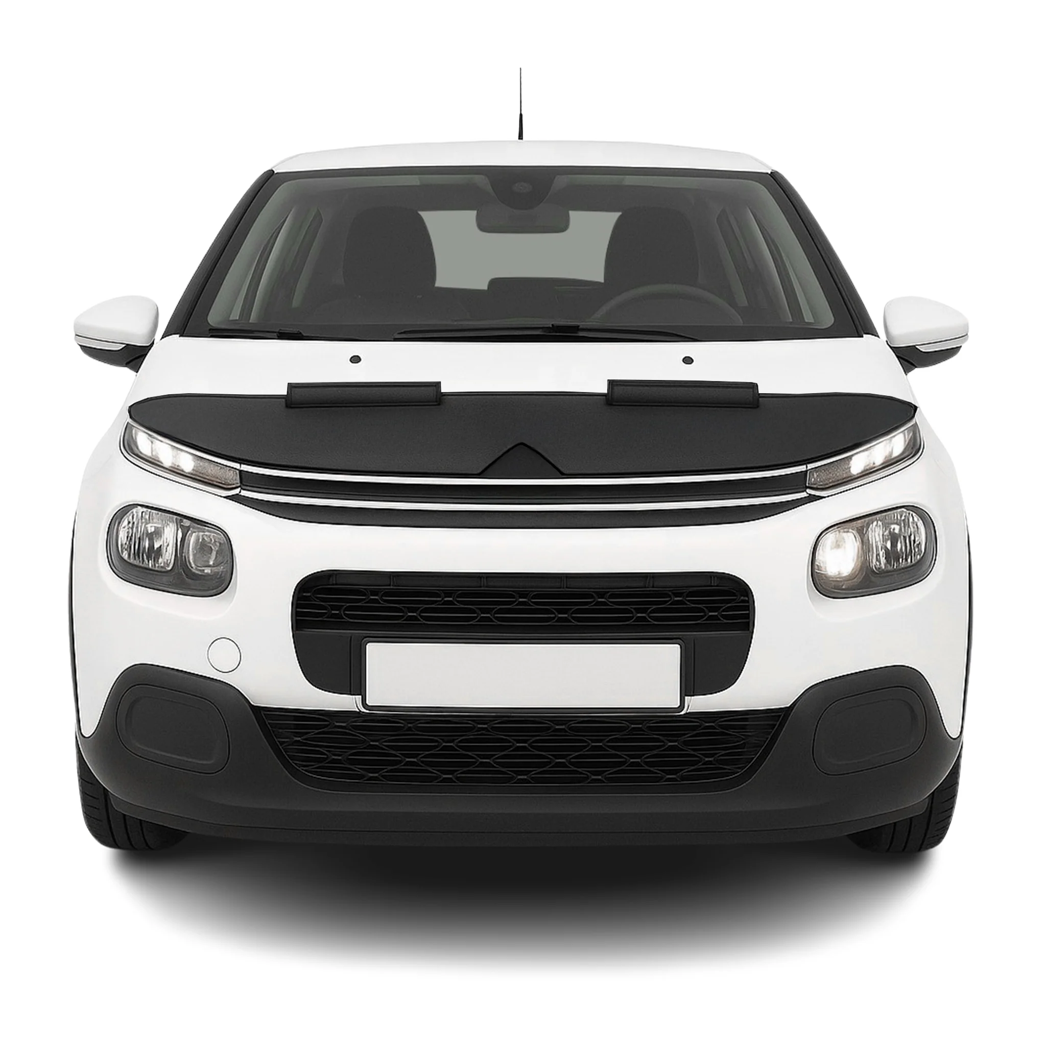 Haubenbra Steinschlagschutz Bonnet Bra für Citroen C3 2016-2024 Schwarz Halb