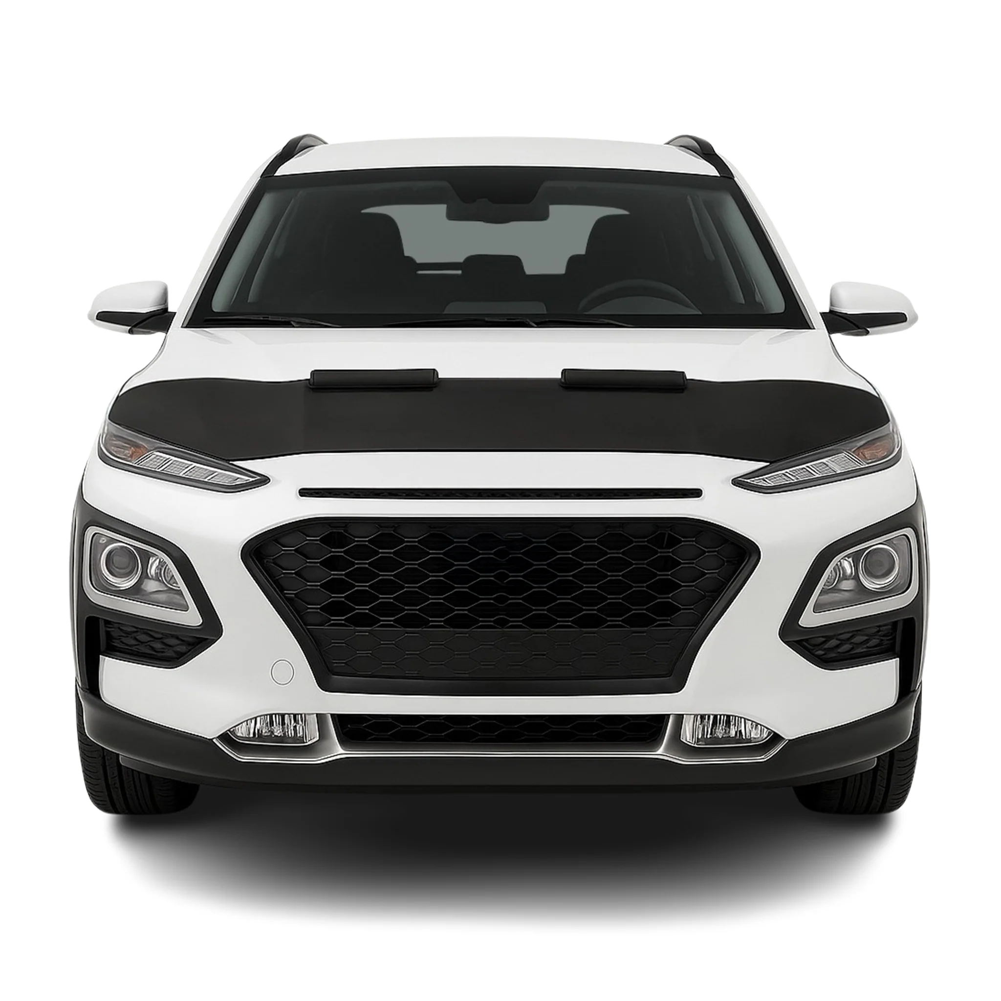 Haubenbra Steinschlagschutz Bonnet Bra für Hyundai Kona 2018-2023 Schwarz Halb