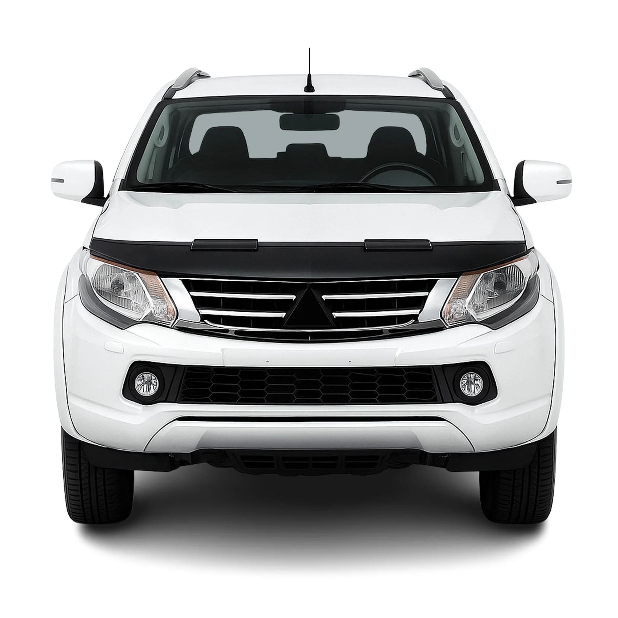 Haubenbra Steinschlagschutz für Mitsubishi L200 2005-2015 Schwarz Halb