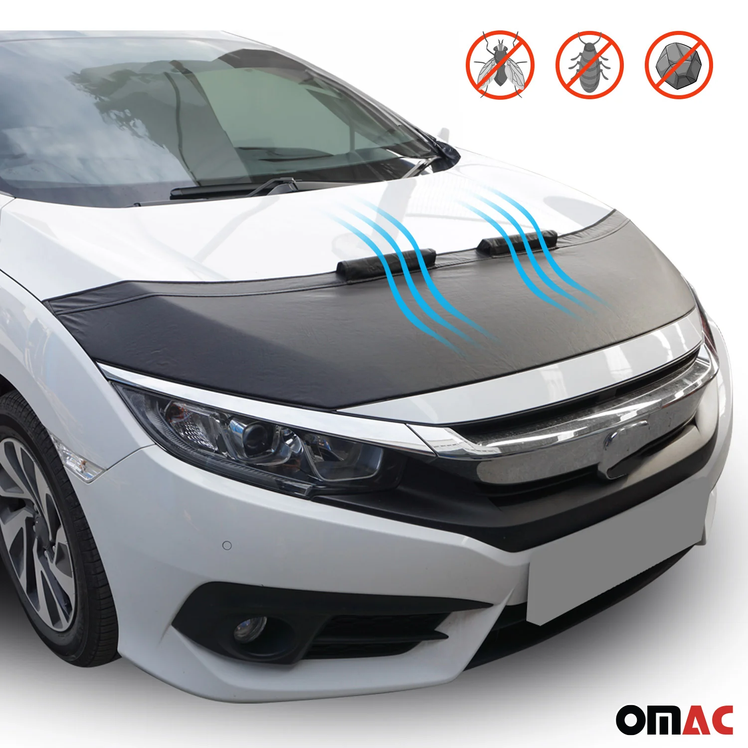 Haubenbra Steinschlagschutz Bonnet Bra für Toyota C-HR 2016-2023 Schwarz Halb - Image 6
