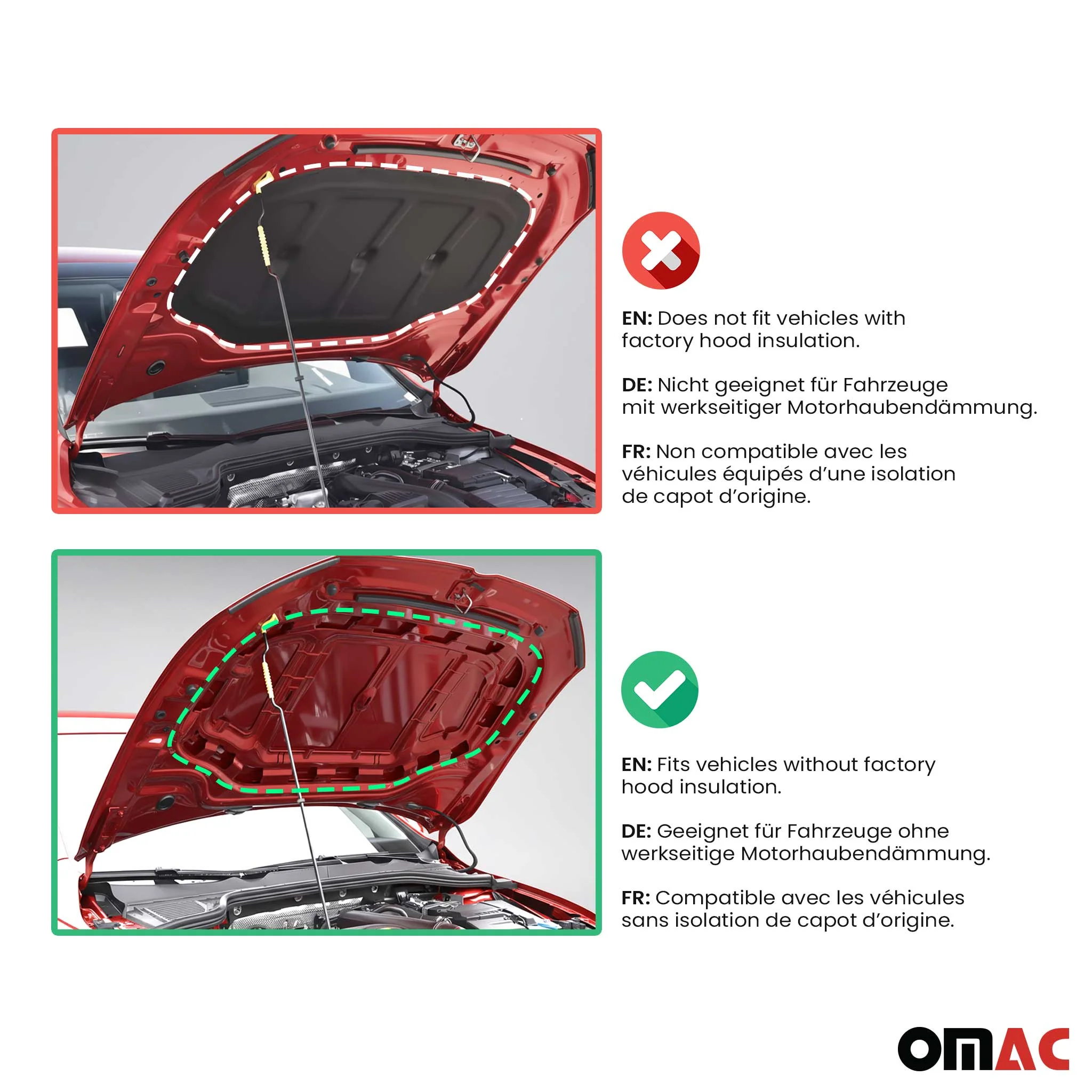 Haubenbra Steinschlagschutz für VW Golf Schrägheck 2019-2026 Kariert Halb - Image 3