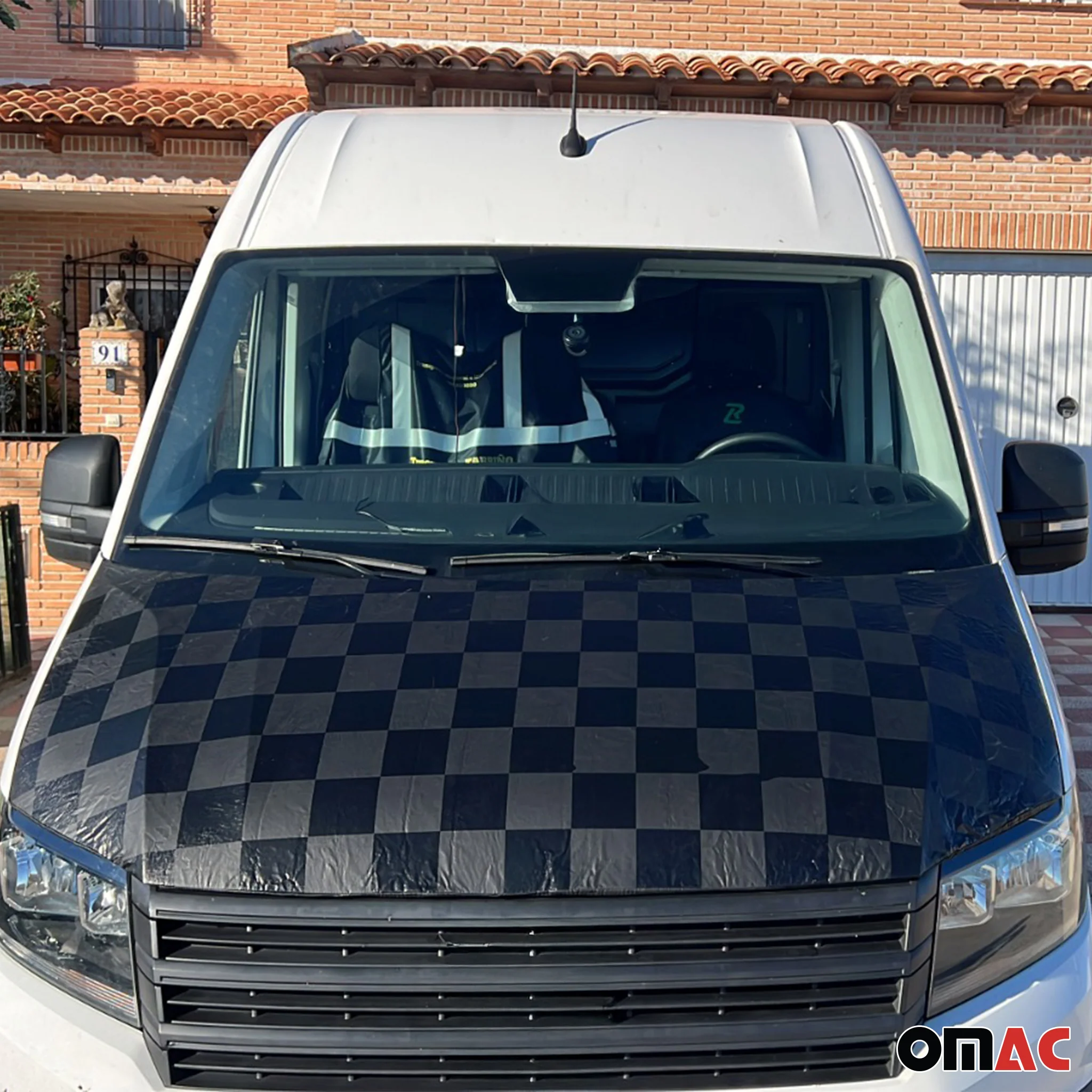 Haubenbra Steinschlagschutz Bonnet Bra für VW Crafter 2016-2024 Kariert 1tlg - Image 2