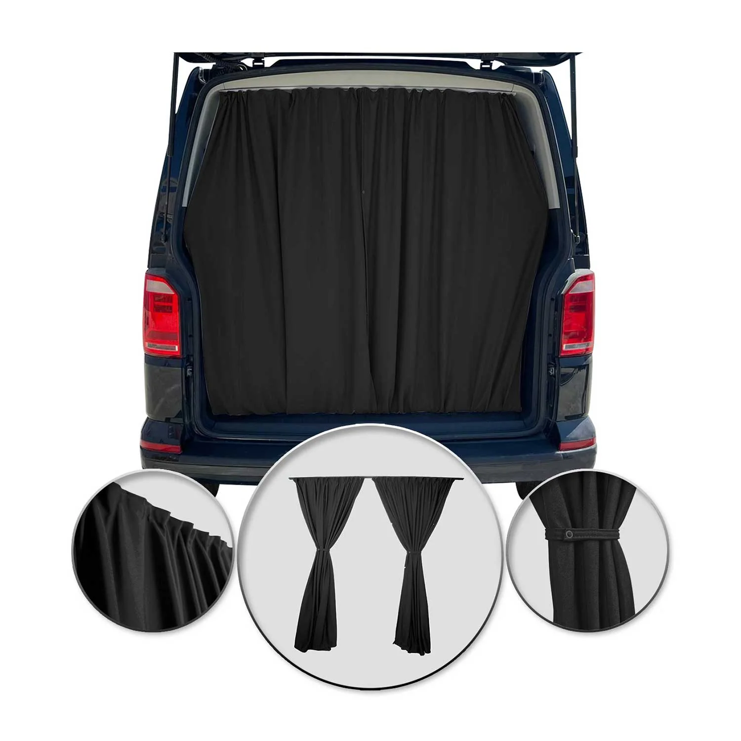 Maß Gardinen Sonnenschutz für Citroen Nemo Heckklappe Vorhänge Schwarz