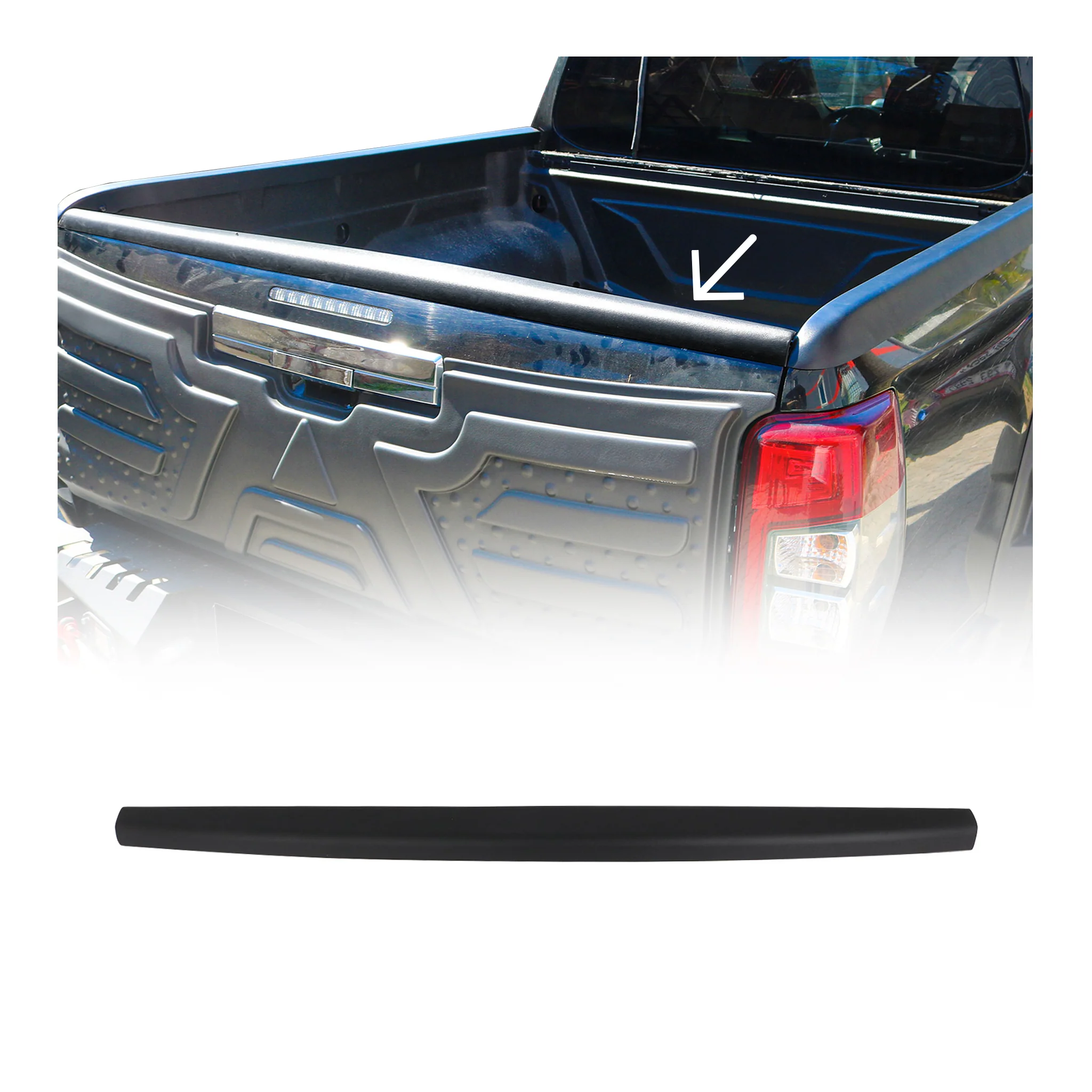 Heckklappenschutz Schutzleiste für Toyota Hilux 2015-2020 ABS Schwarz
