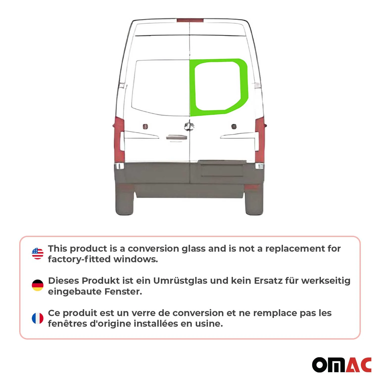 Heckscheibe Fenster Auto für Mercedes Sprinter W907 2018-2026 Rechts L1 L2 L3 L4 - Image 2