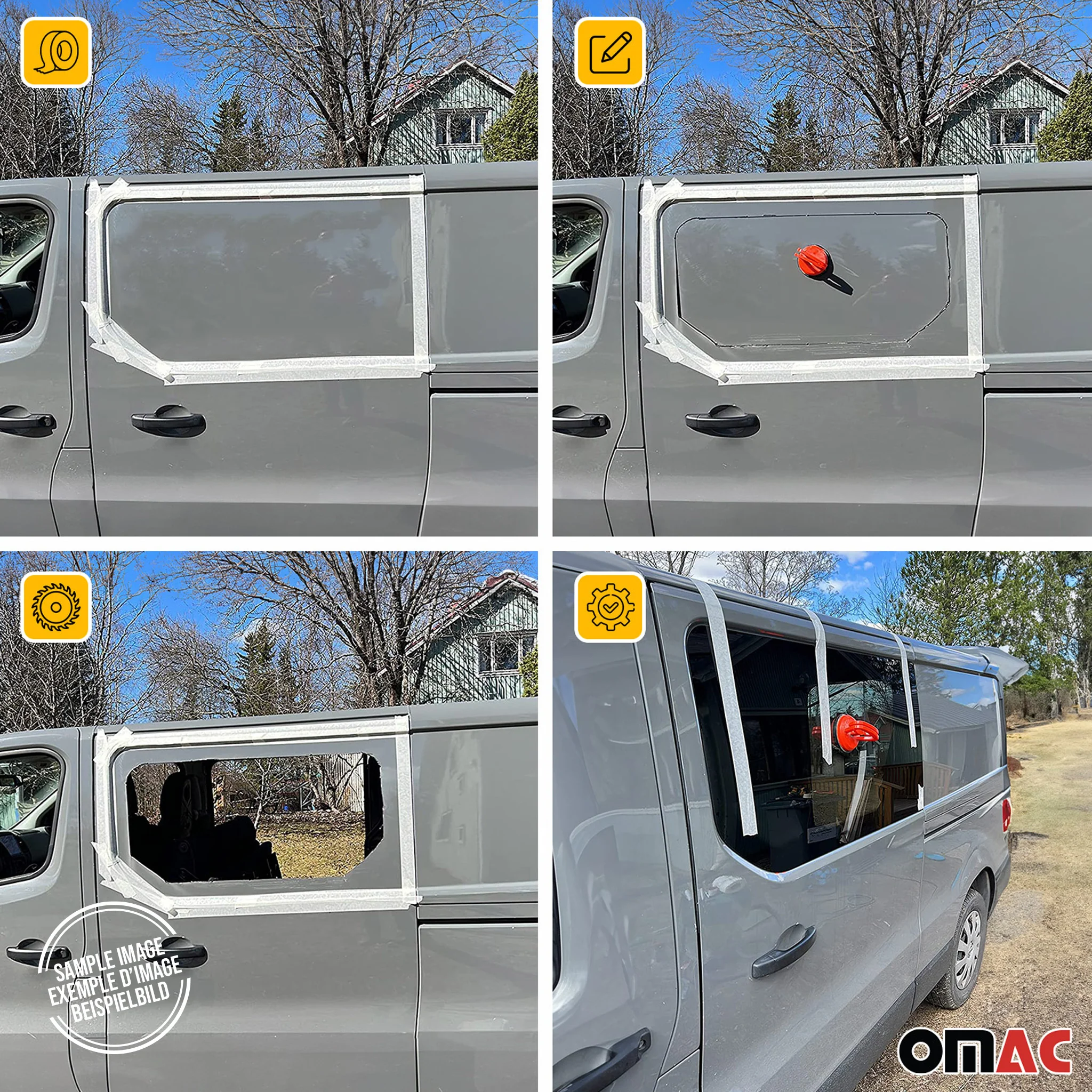 Heckscheibe Sicherheitsglas für VW Crafter 2006-2017 Auto Rechts L1 L2 L3 L4 - Image 4