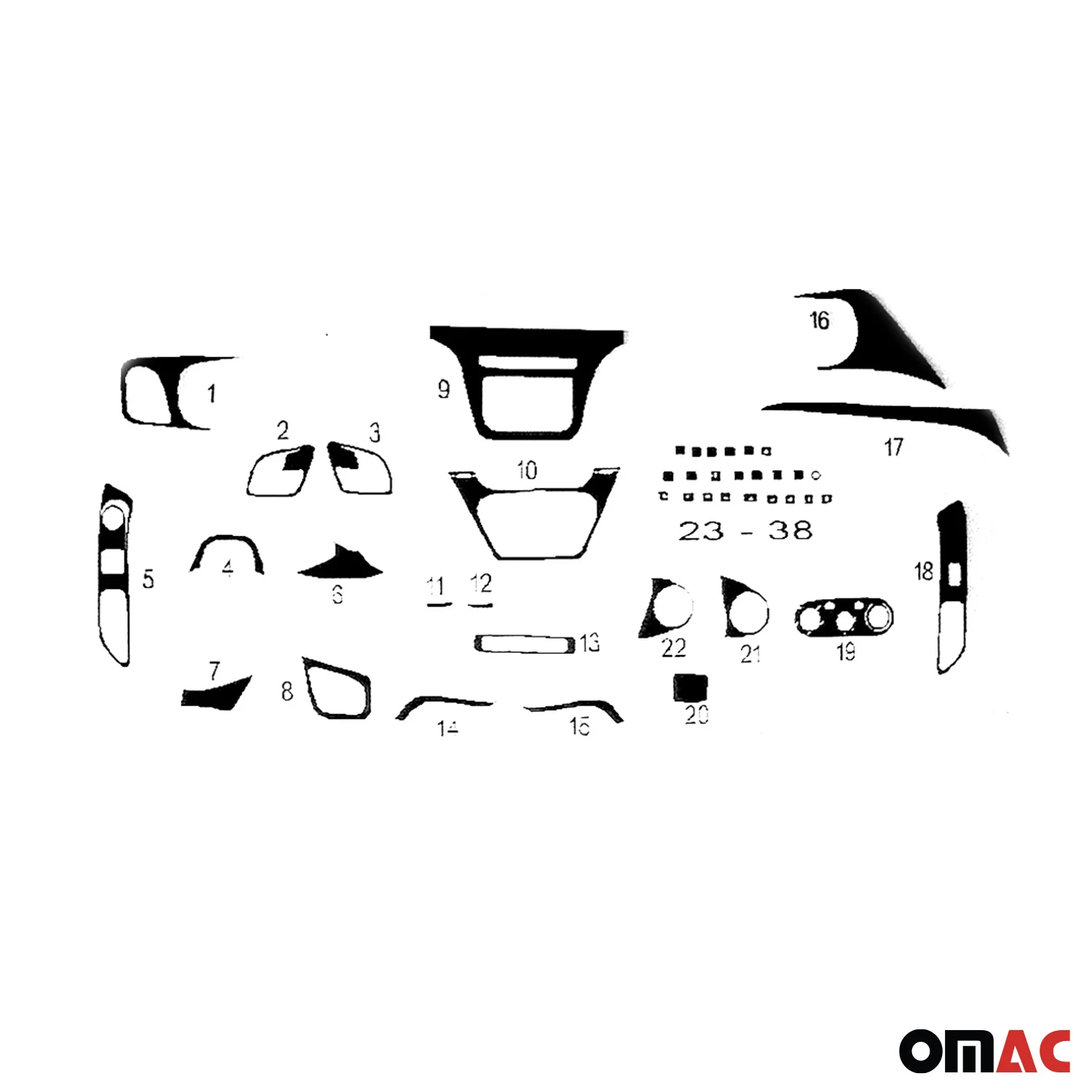 Innenraum Dekor Cockpit für Iveco Daily 2014-2019 Carbon Optik 38 tlg - Image 2