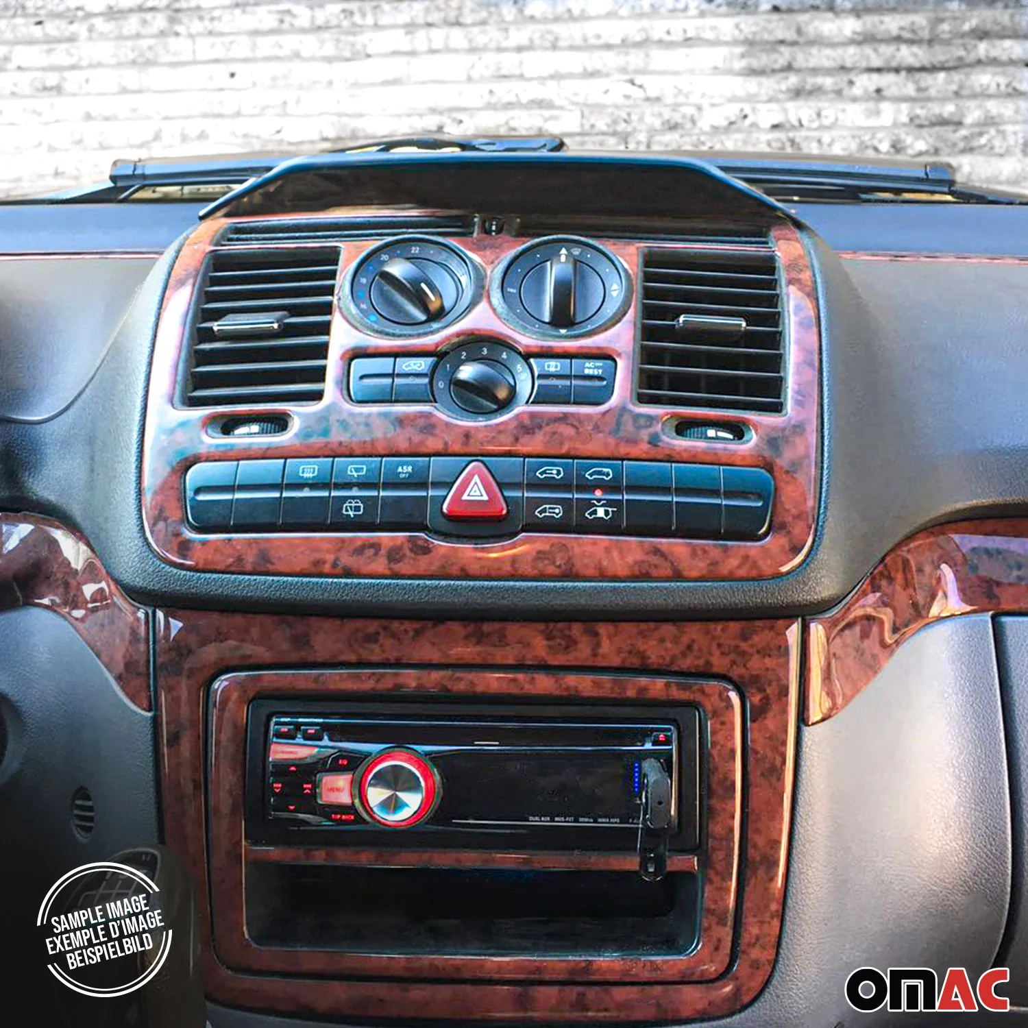 Innenraum Dekor Cockpit für Nissan Navara D22 1997-2001 Wurzelholz Optik 7Tlg