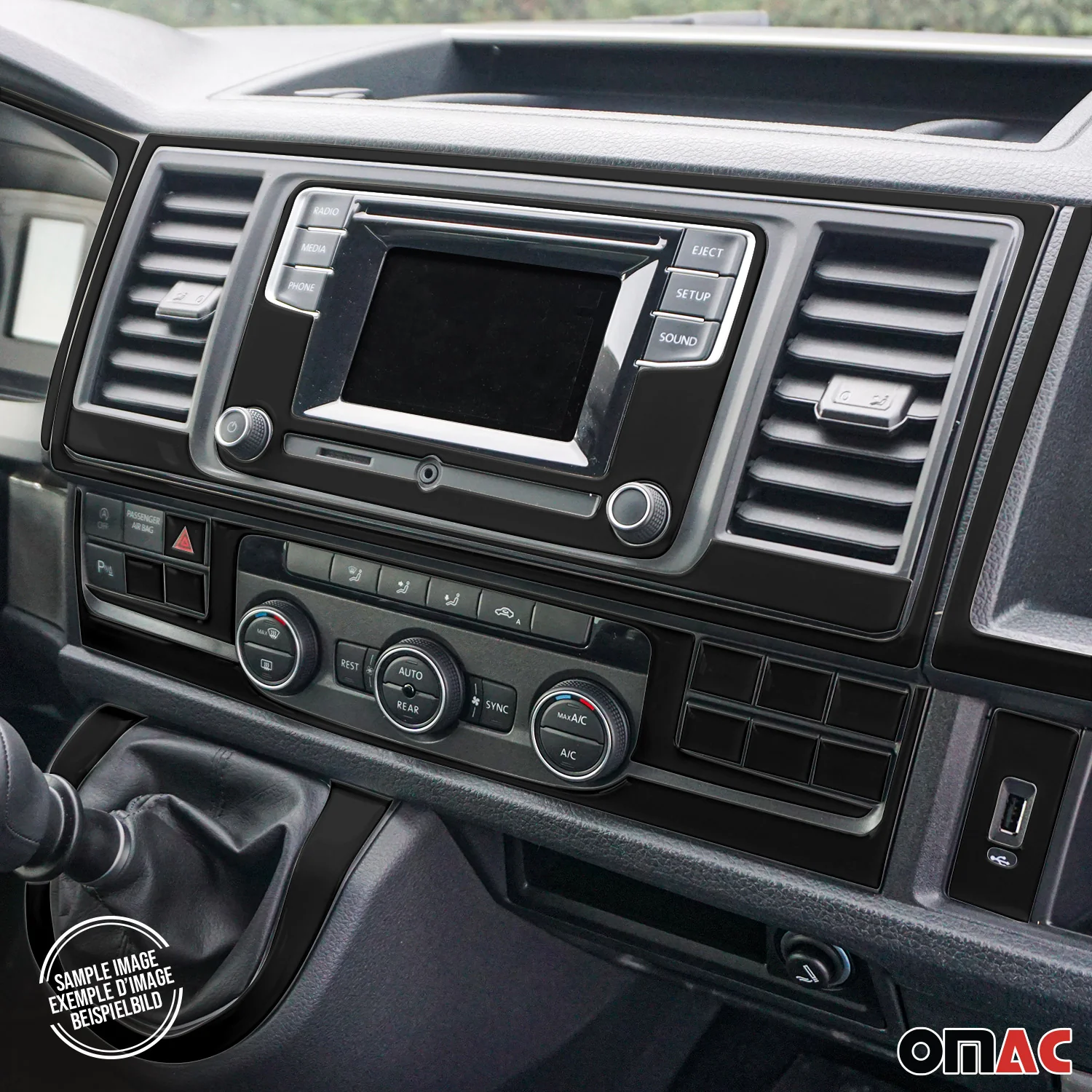 Innenraum Dekor Cockpit für VW T4 Transporter 1990-2003 Piano Schwarz Optik 18x - Image 3