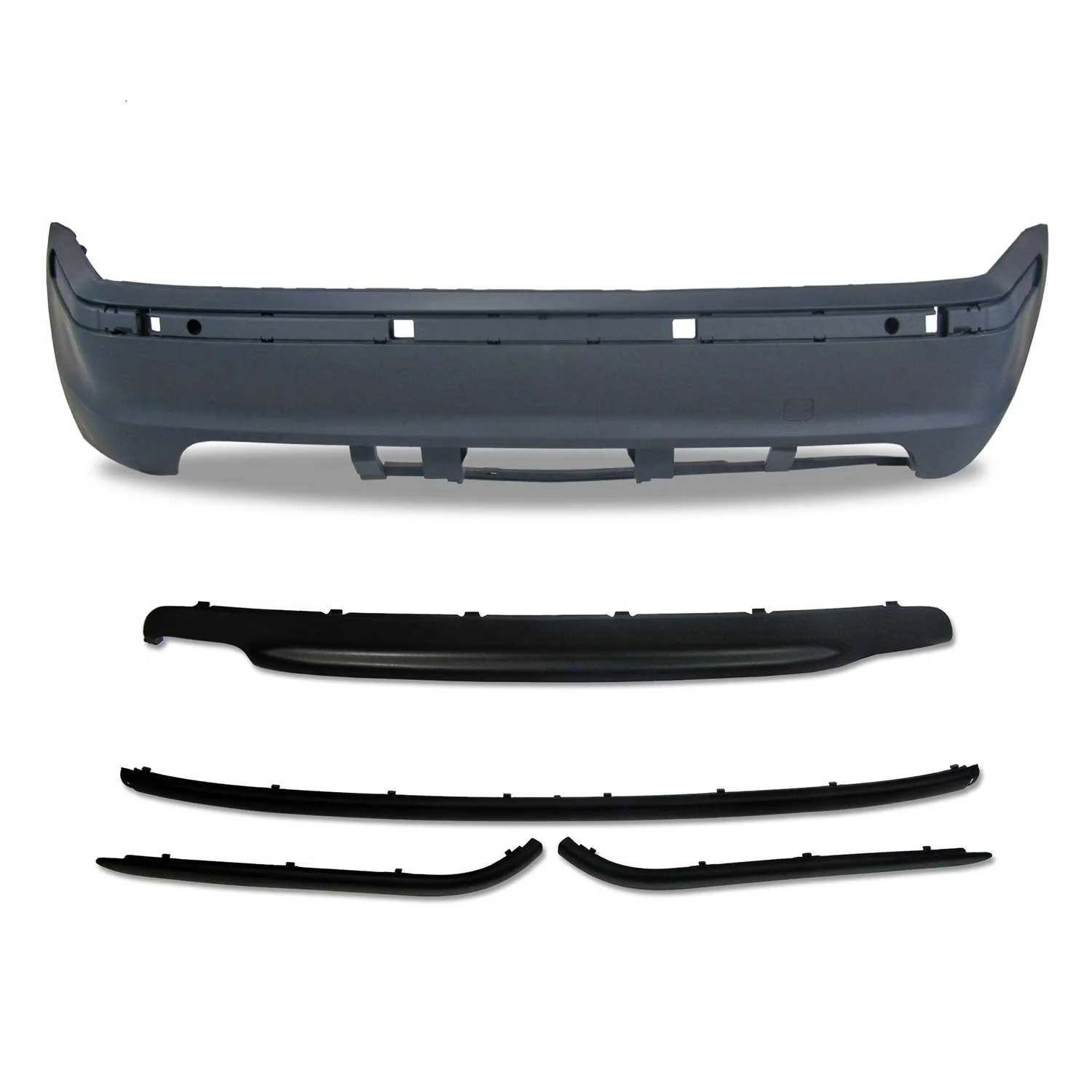 JOM Heckstoßstange für BMW 3er E46 4türer 1998-2005 Schwarz 5tlg