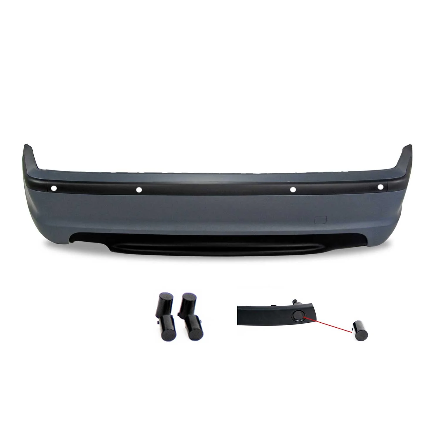 JOM Heckstoßstange für BMW 3er E46 4türer 1998-2005 Schwarz 5tlg - Image 2