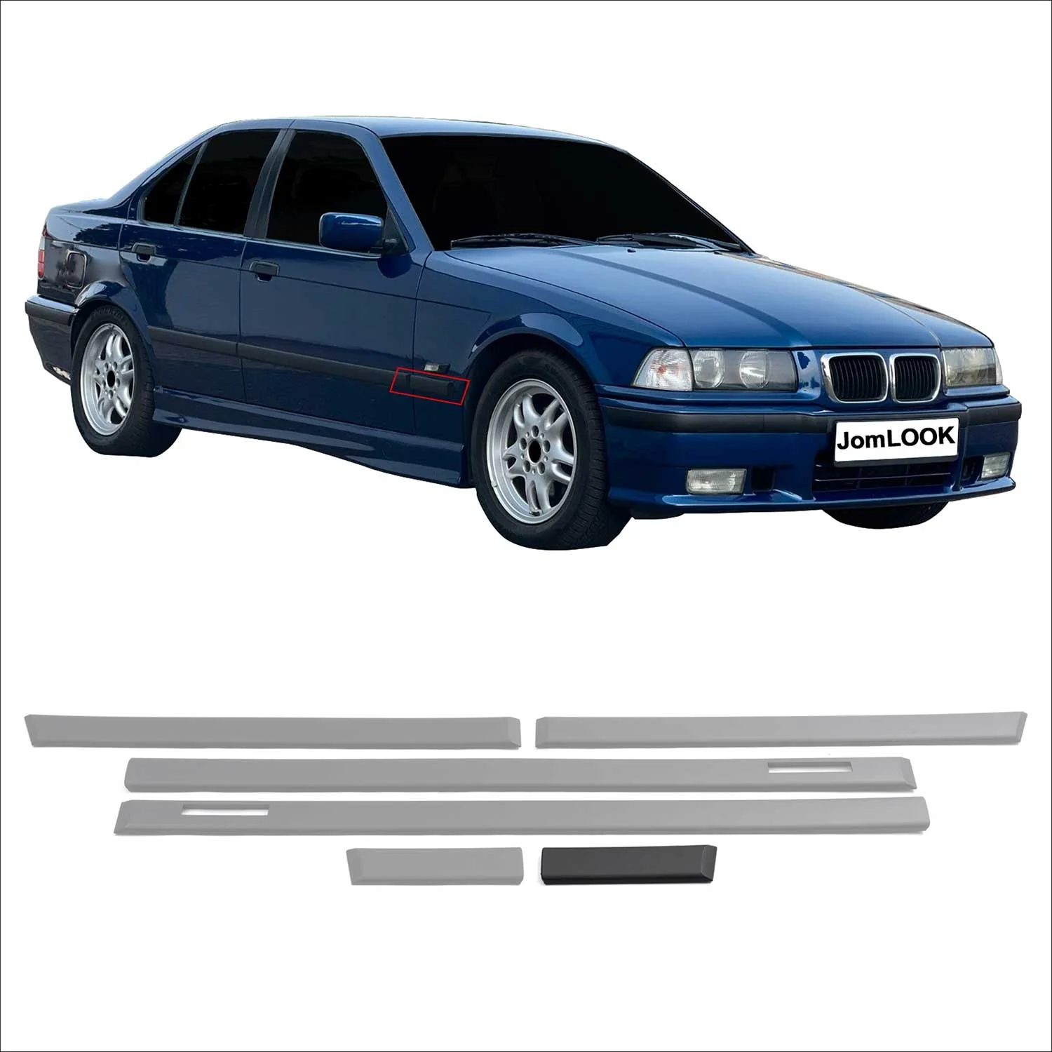 JOM Seitenleisten Türleisten für BMW 3er E36 Limo Touring schwarz 6tlg - Image 3