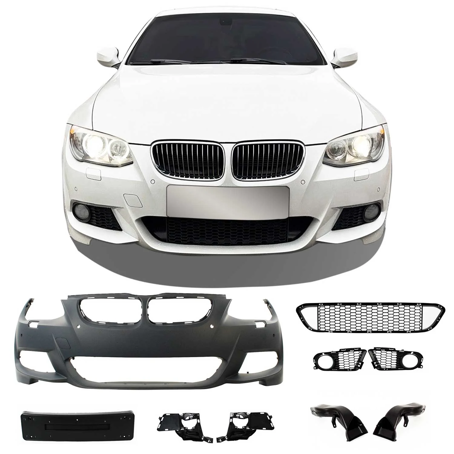 JOM Stoßstangen Kit & Seitenschweller für BMW E92/ E93 LCI 2010-2013 Schwarz - Image 2