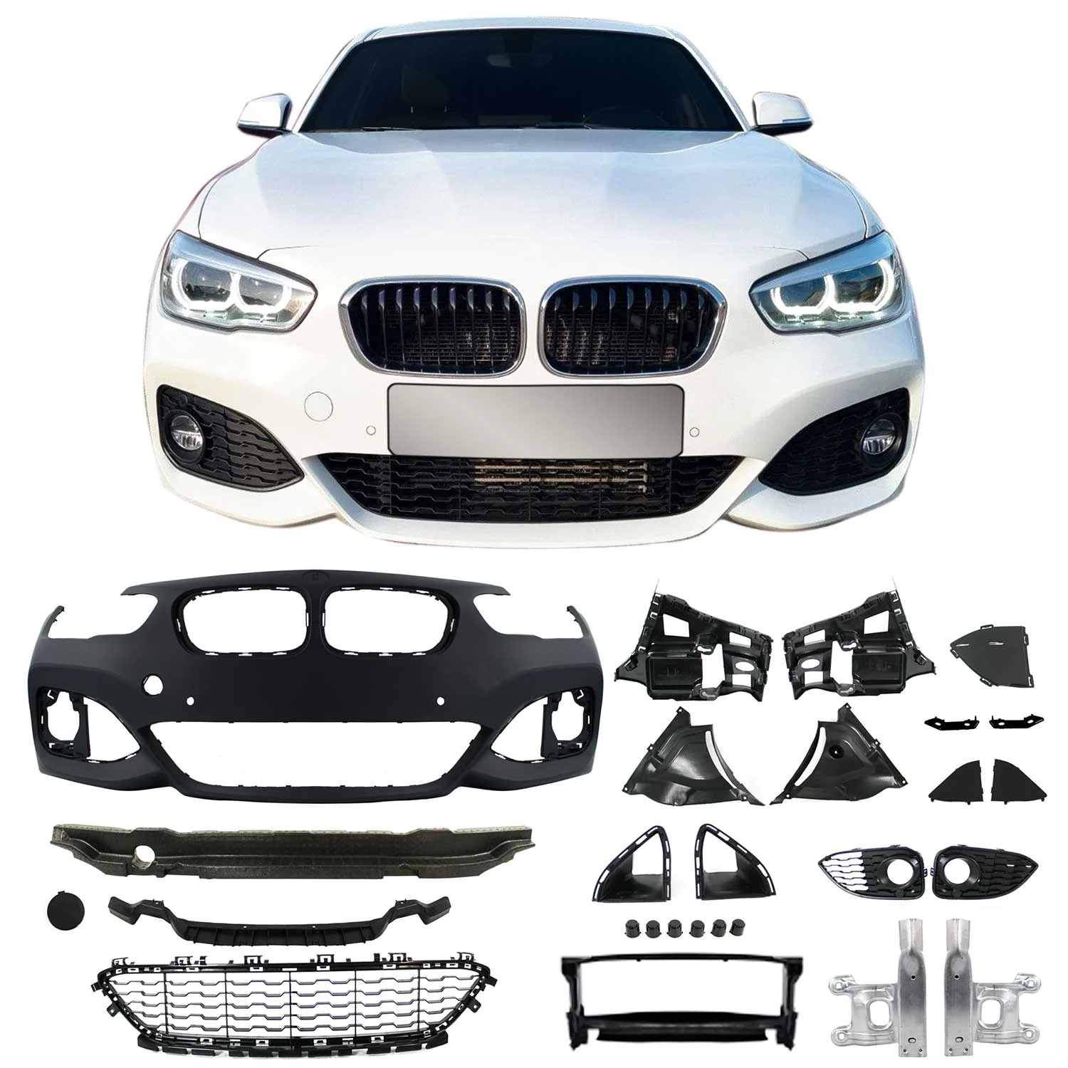 JOM Stoßstangen Kit & Seitenschweller für BMW F20 LCI 5-türer 2015-2019 Schwarz - Image 2