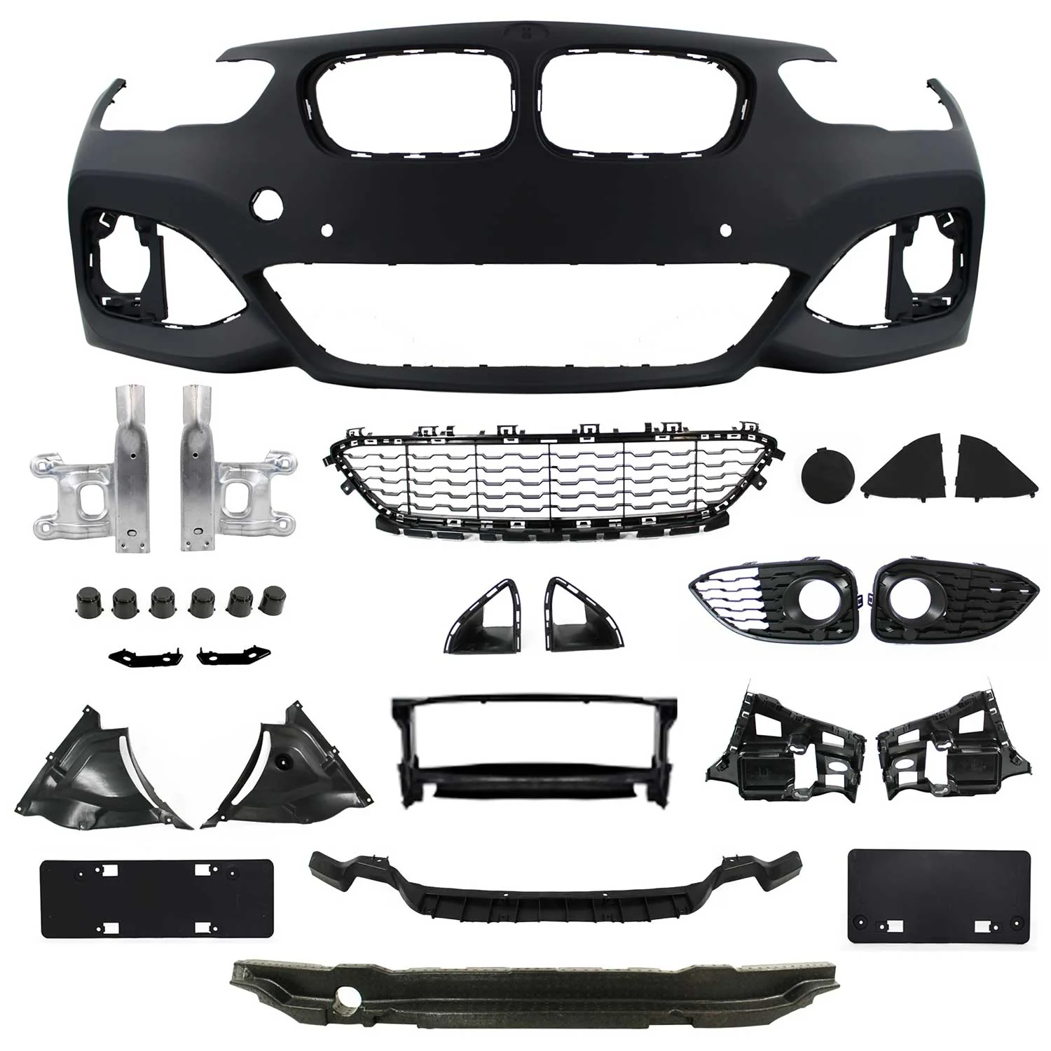 JOM Stoßstangen Kit & Seitenschweller für BMW F20 LCI 5-türer 2015-2019 Schwarz - Image 3