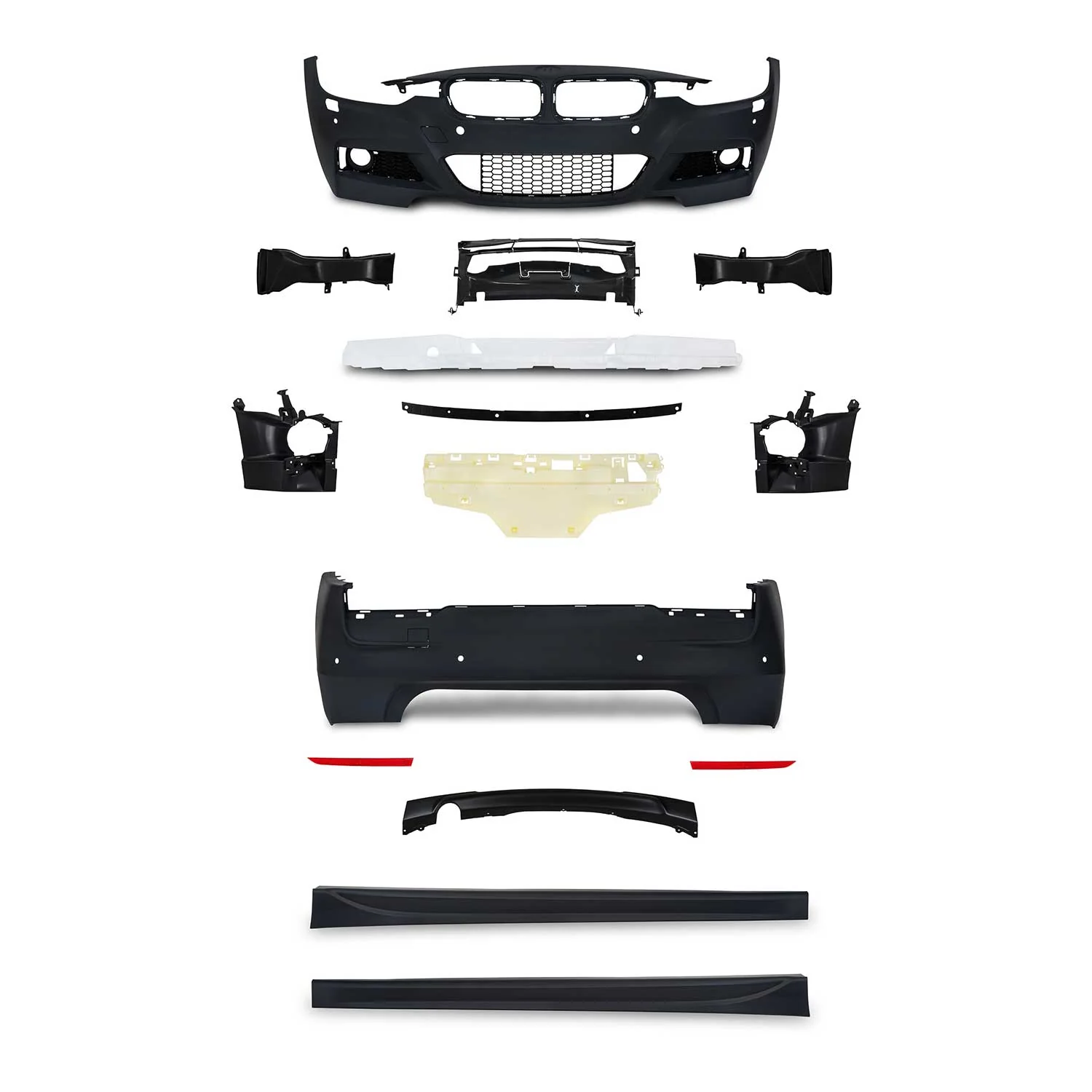 JOM Stoßstangen Kit & Seitenschweller für BMW F30 2011-2015 Schwarz
