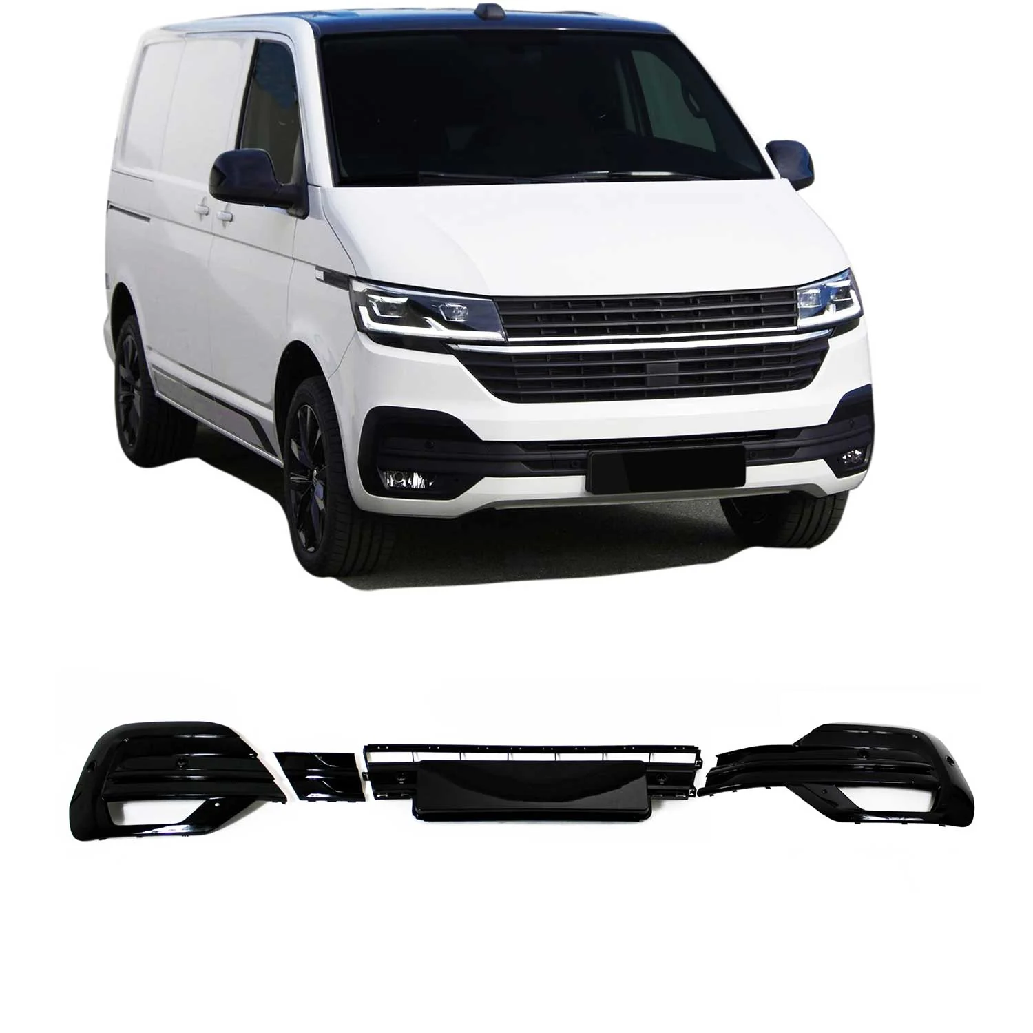 JOM Stoßstangeneinsatz Nebelscheinwerfer für VW T6.1 2019-2024 Schwarz - Image 2