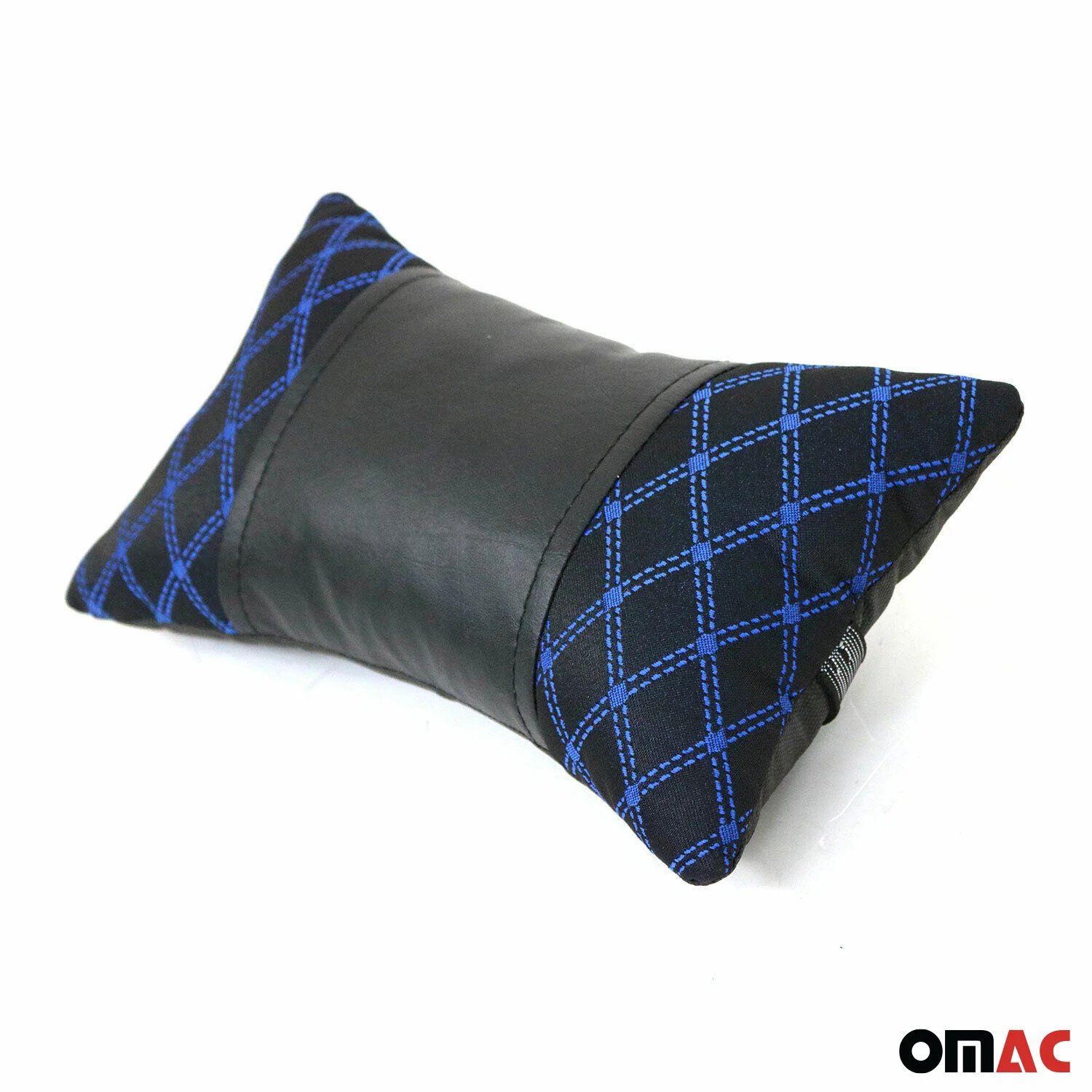 KFZ Auto Kopfstütze Sitzkissen Nackenstütze Textil & Leder Blau Schwarz 8x30 cm - Image 5