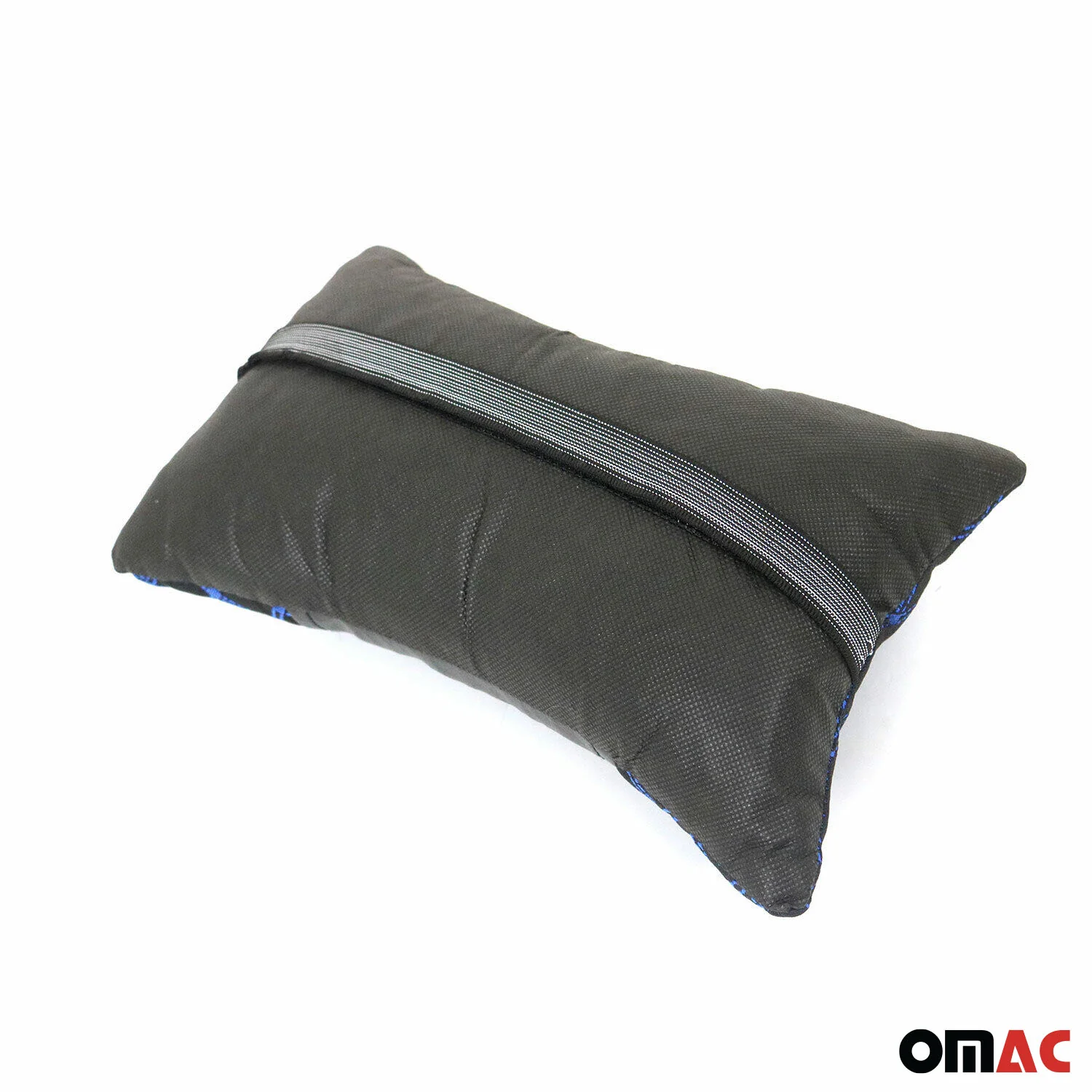 KFZ Auto Kopfstütze Sitzkissen Nackenstütze Textil & Leder Blau Schwarz 8x30 cm - Image 6