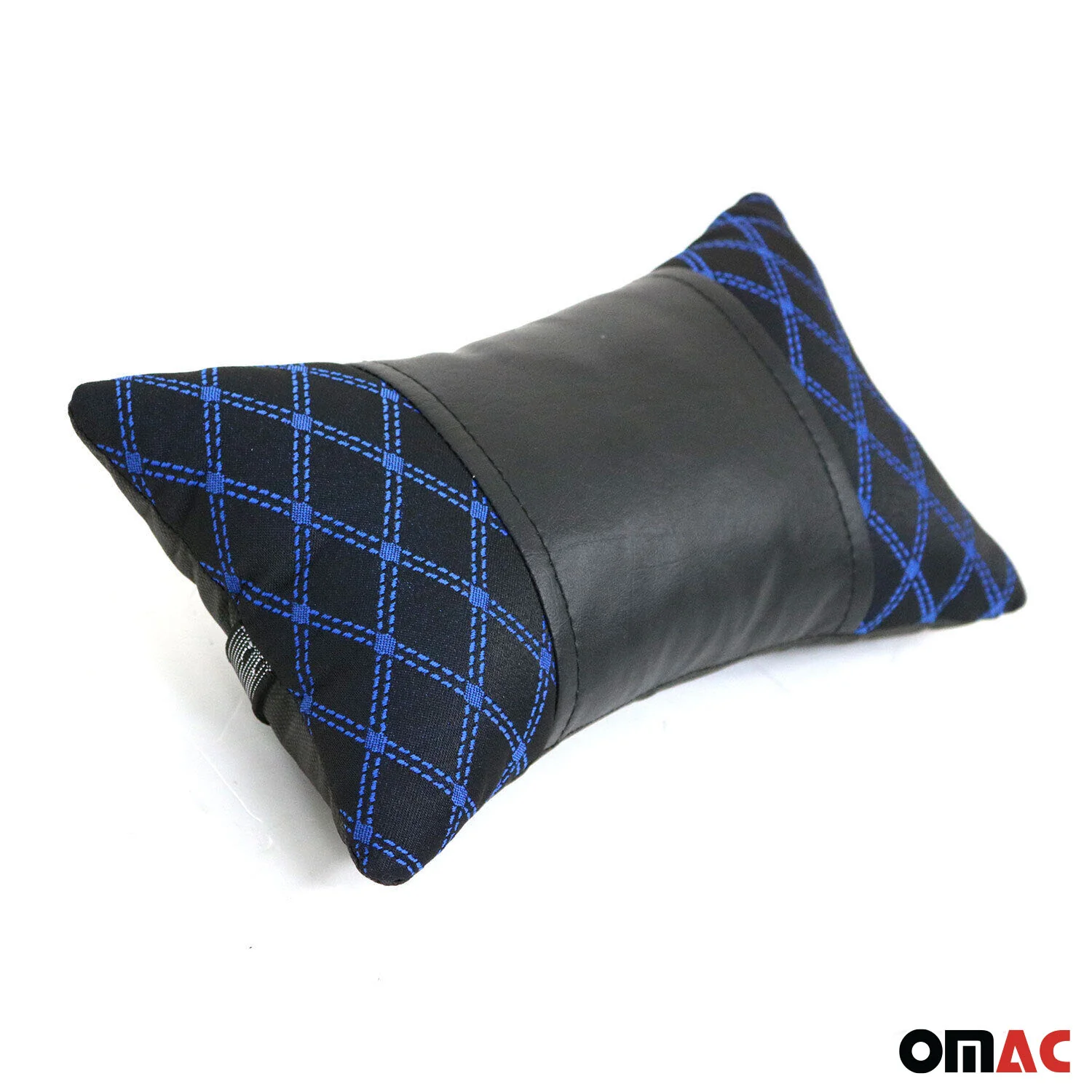 KFZ Auto Kopfstütze Sitzkissen Nackenstütze Textil & Leder Blau Schwarz 8x30 cm - Image 7