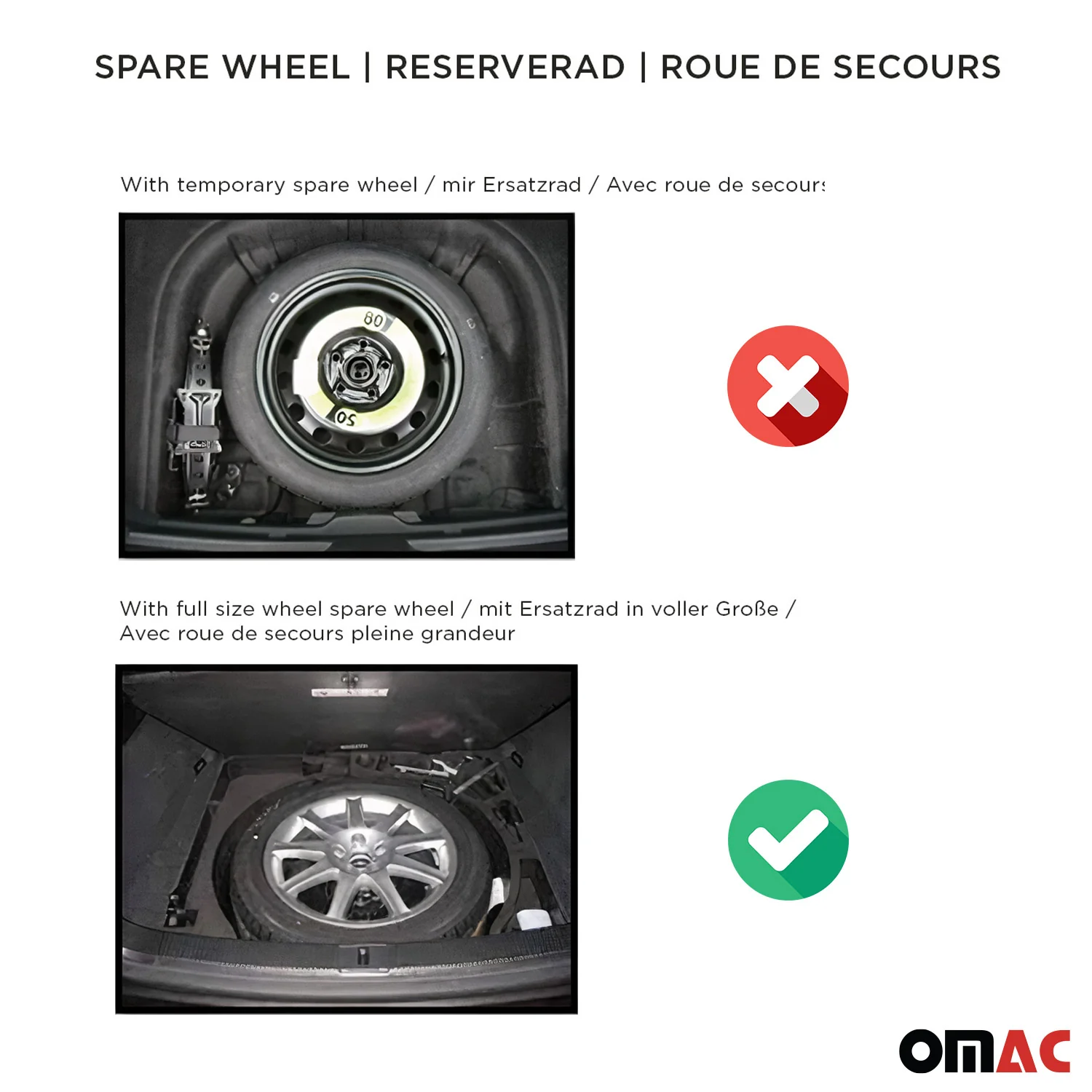 Kofferraummatte für VW Golf mk8 Schrägheck 2019-2026 mit Reserverad obere - Image 3