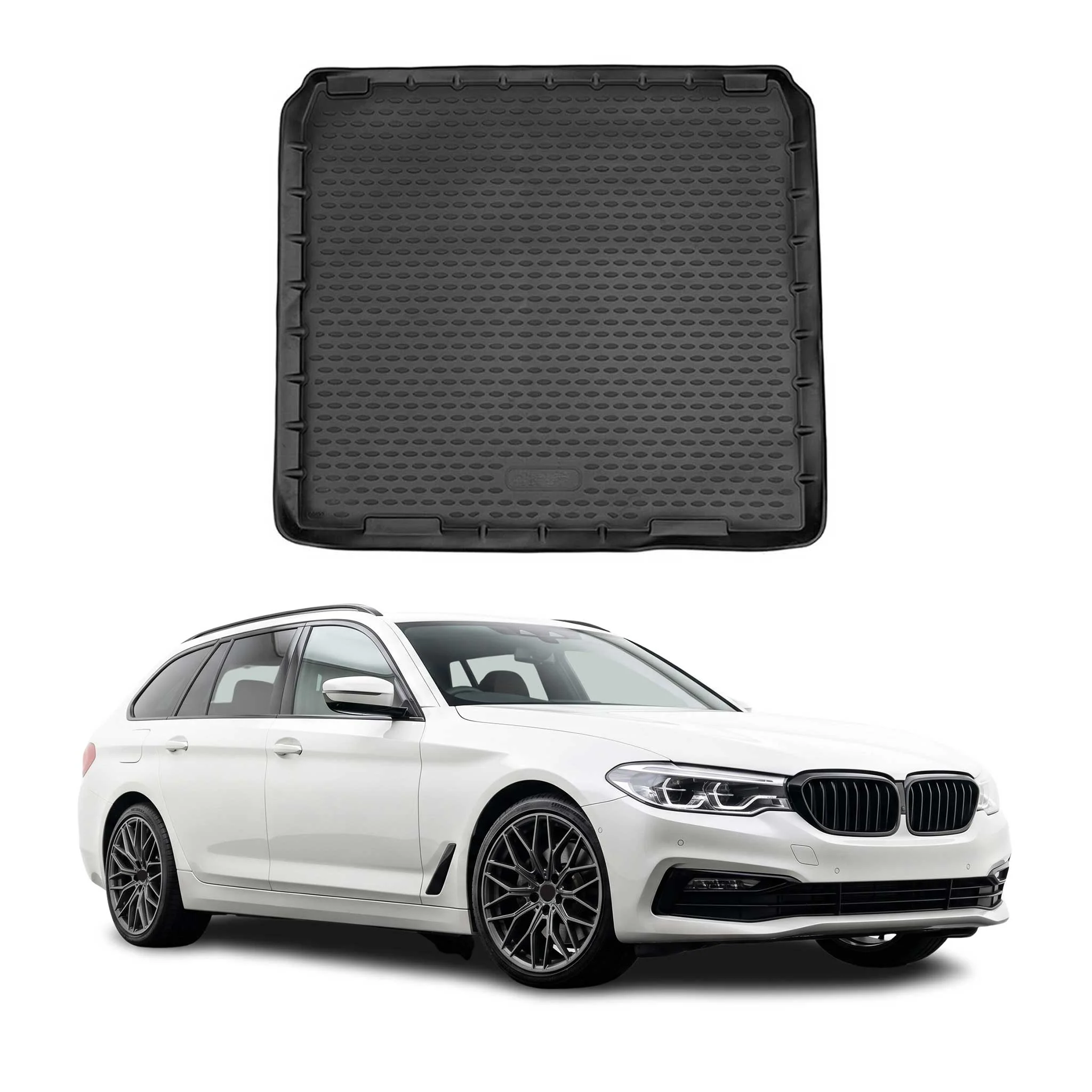 Kofferraummatte Kofferraumwanne für BMW 5er Touring G31 2017-2023 Gummi Schwarz