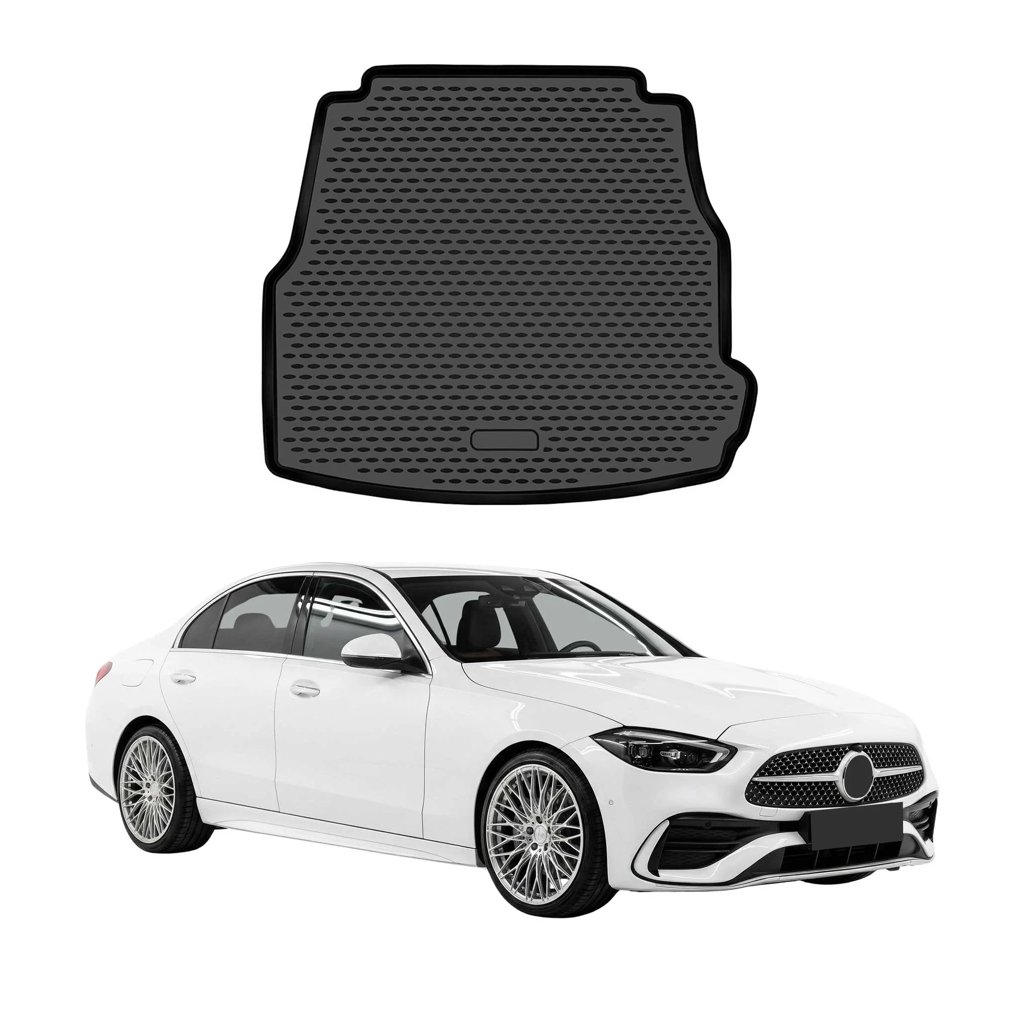 Kofferraummatte Laderaumwanne für Mercedes C Klasse W206 AMG 2021-26 TPE Schwarz