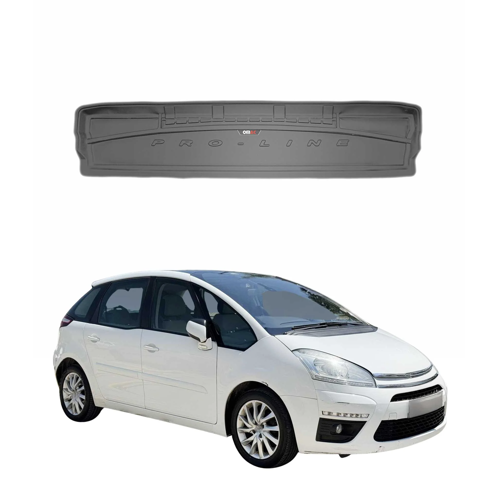 OMAC Gummi Kofferraumwanne für Citroen C4 Grand Picasso 2006-2013 TPE Schwarz