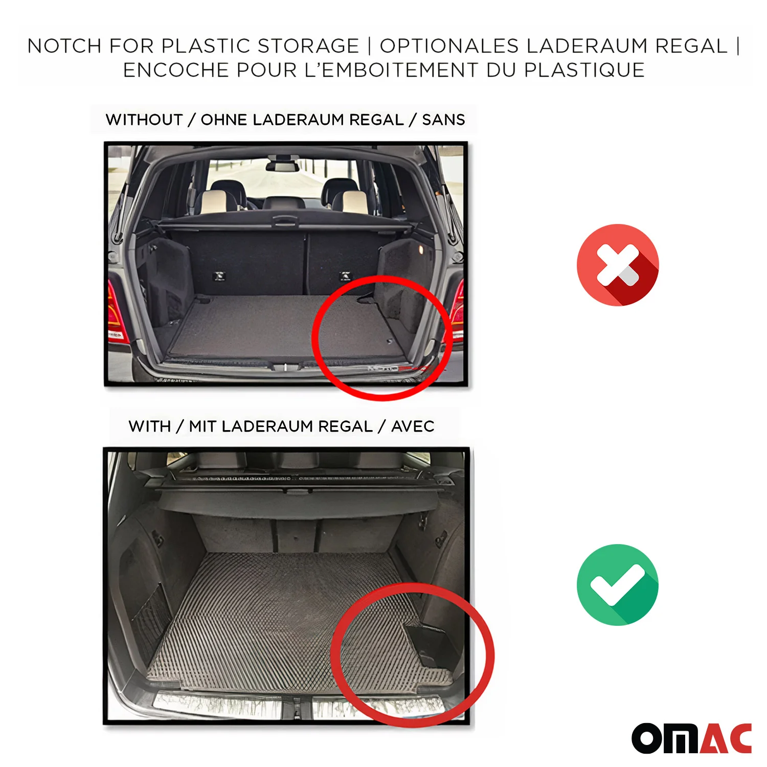 OMAC Gummi Kofferraumwanne für Ford Fiesta MK 2008-2017 mit seitlicher Ablage - Image 4