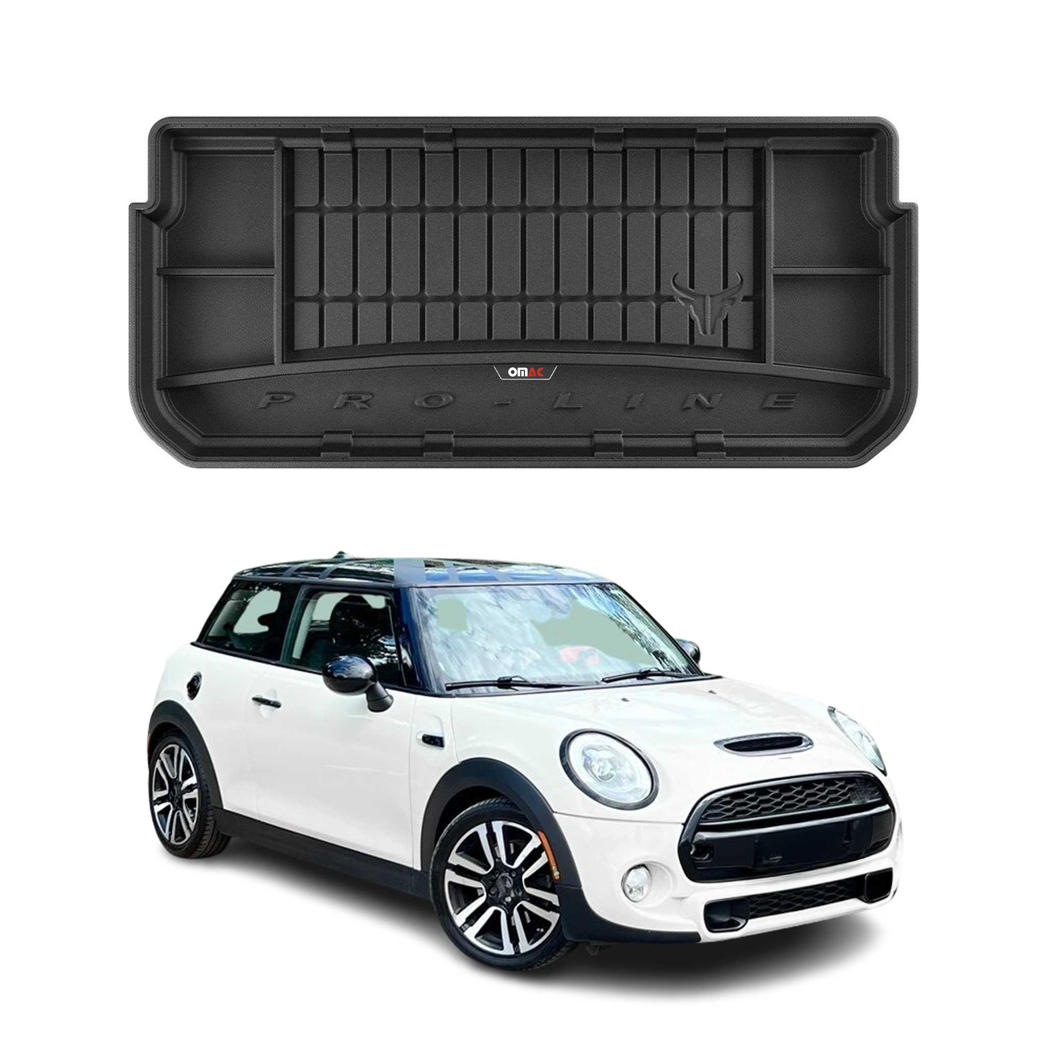OMAC Gummi Kofferraumwanne für Mini Cooper F56 2013-24 3-Tür Mittel TPE Schwarz