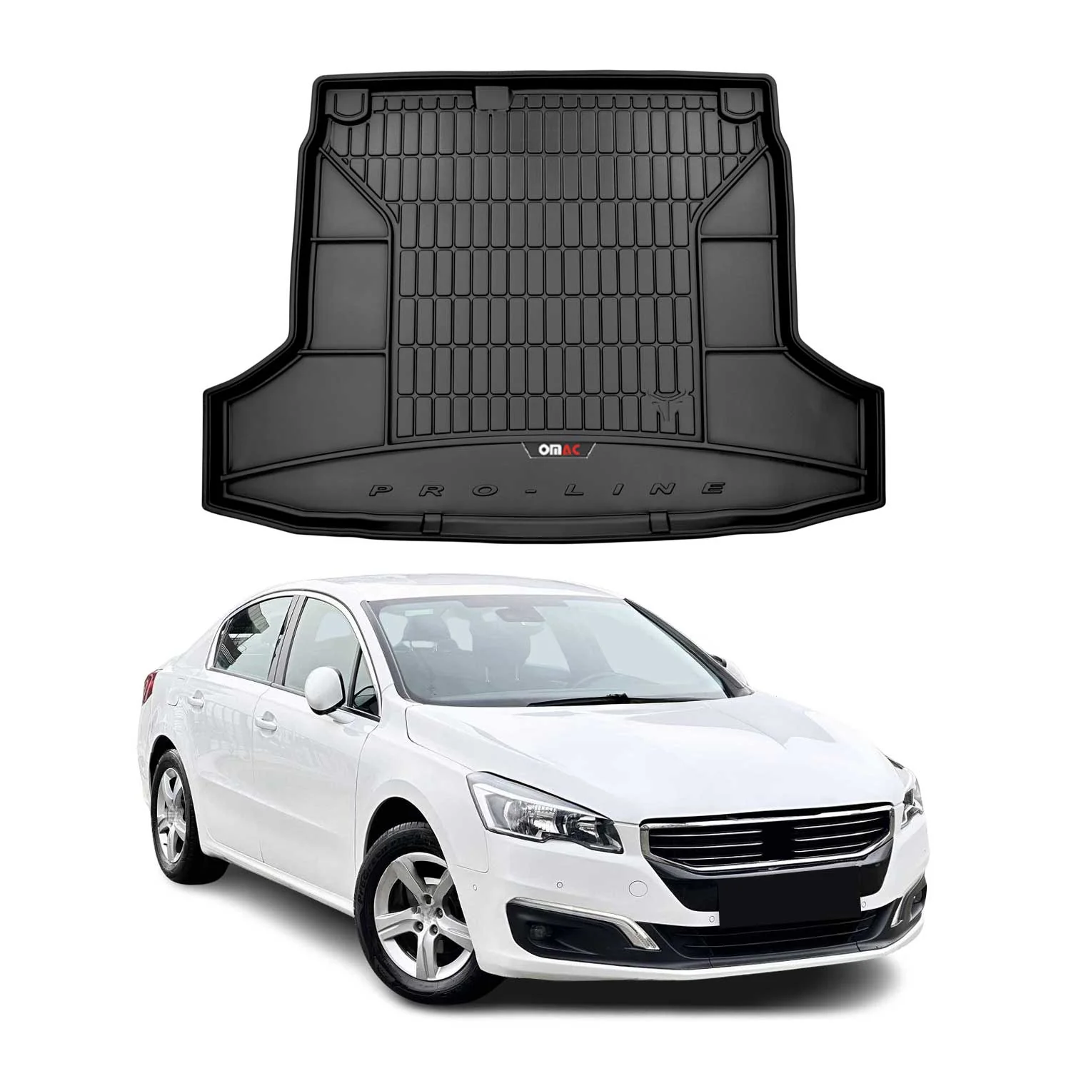 OMAC Gummi Kofferraumwanne für Peugeot 508 2010-2018 TPE Laderaumwanne Schwarz