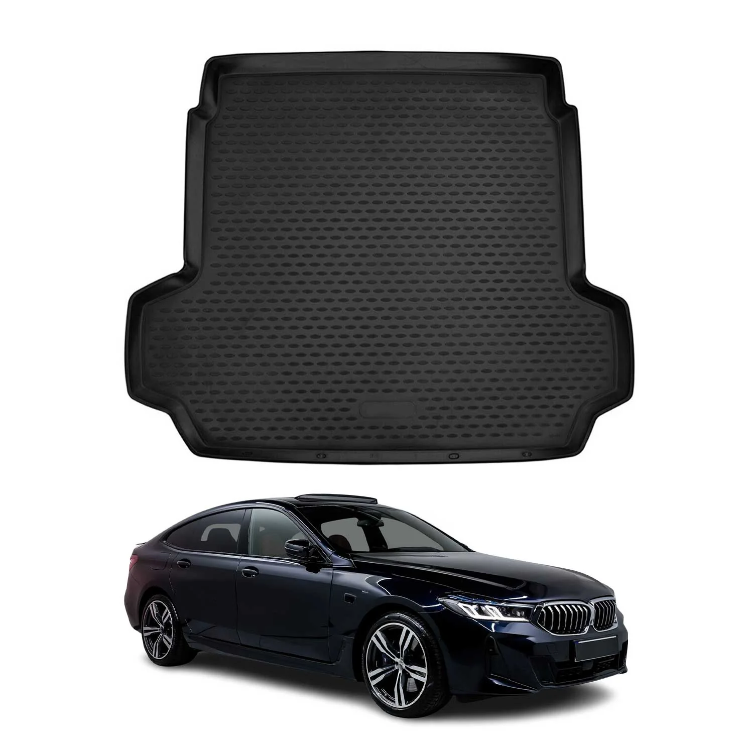 Kofferraummatte Kofferraumwanne für BMW 6er G32 2017-2021 Gummi TPE Schwarz